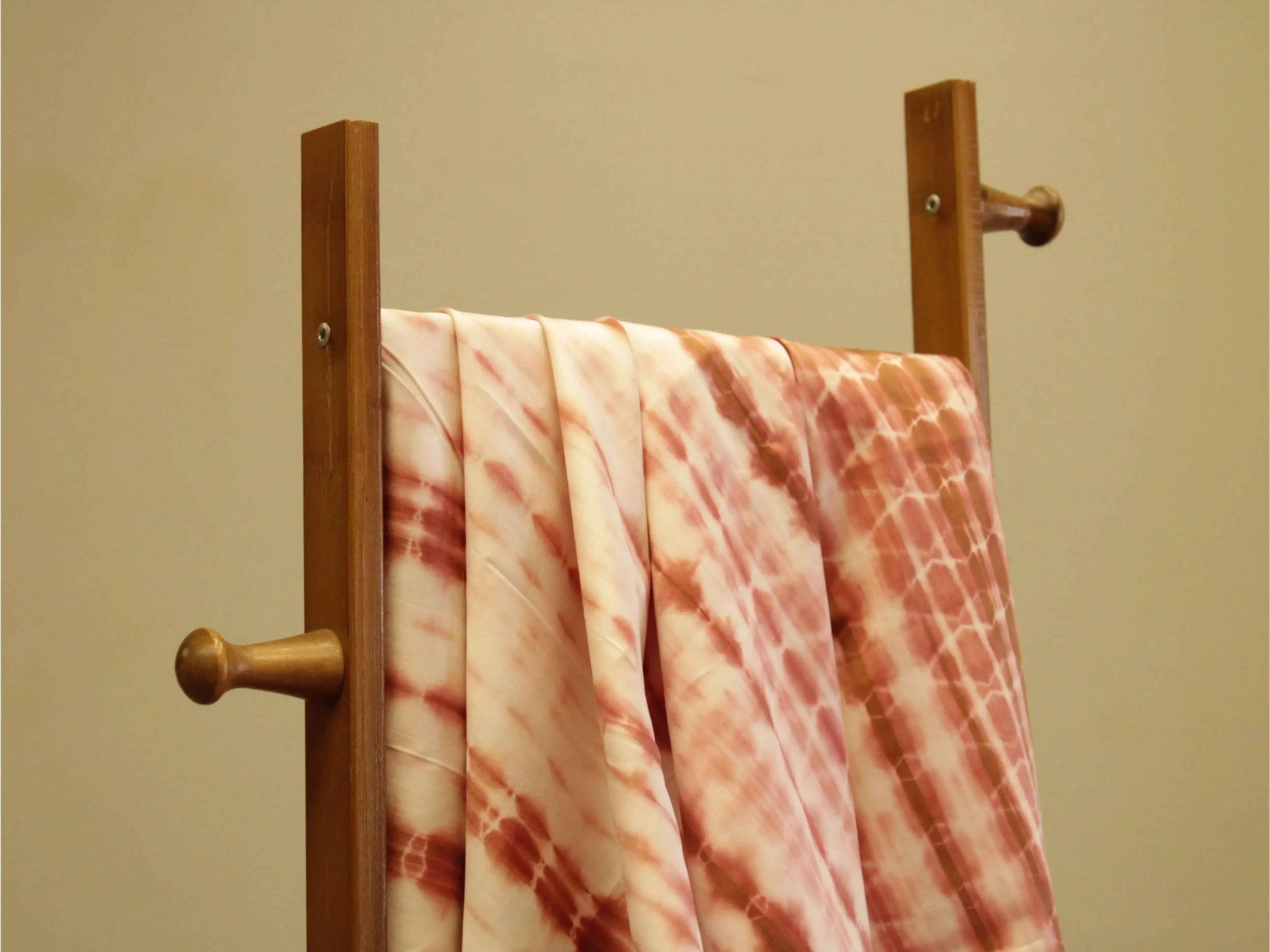 Fusion: Cotton Satin Shibori Printed Fabric - Rusty Peach