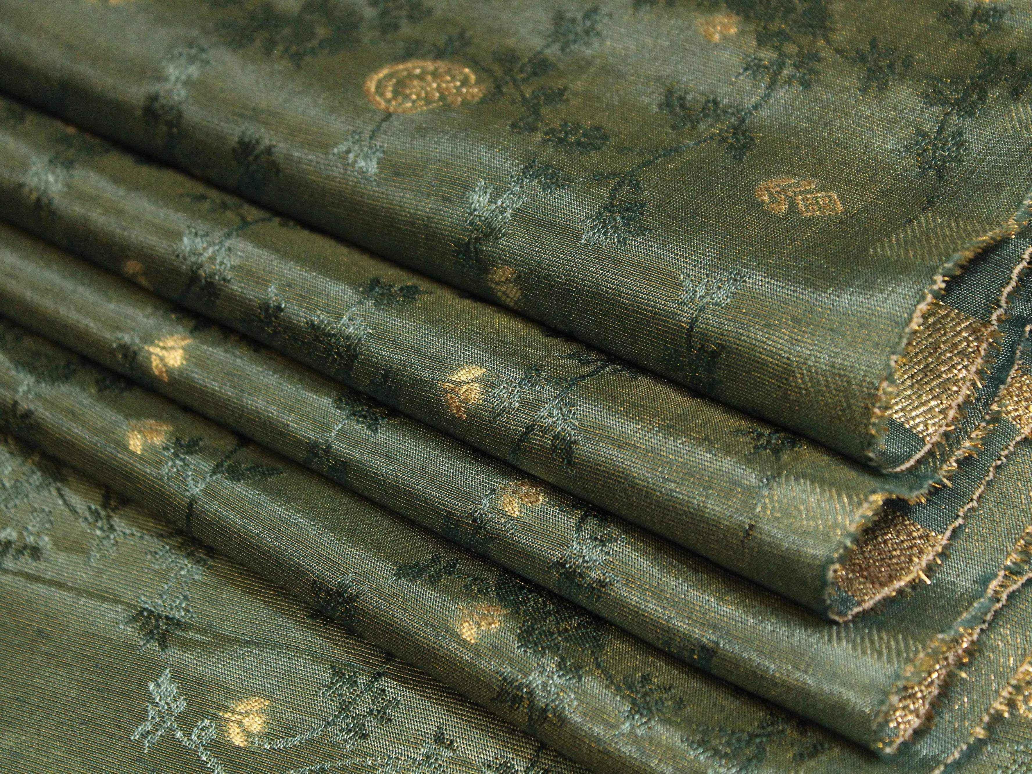 Tissue Self-Woven Jacquard Fabric - Teal Blue