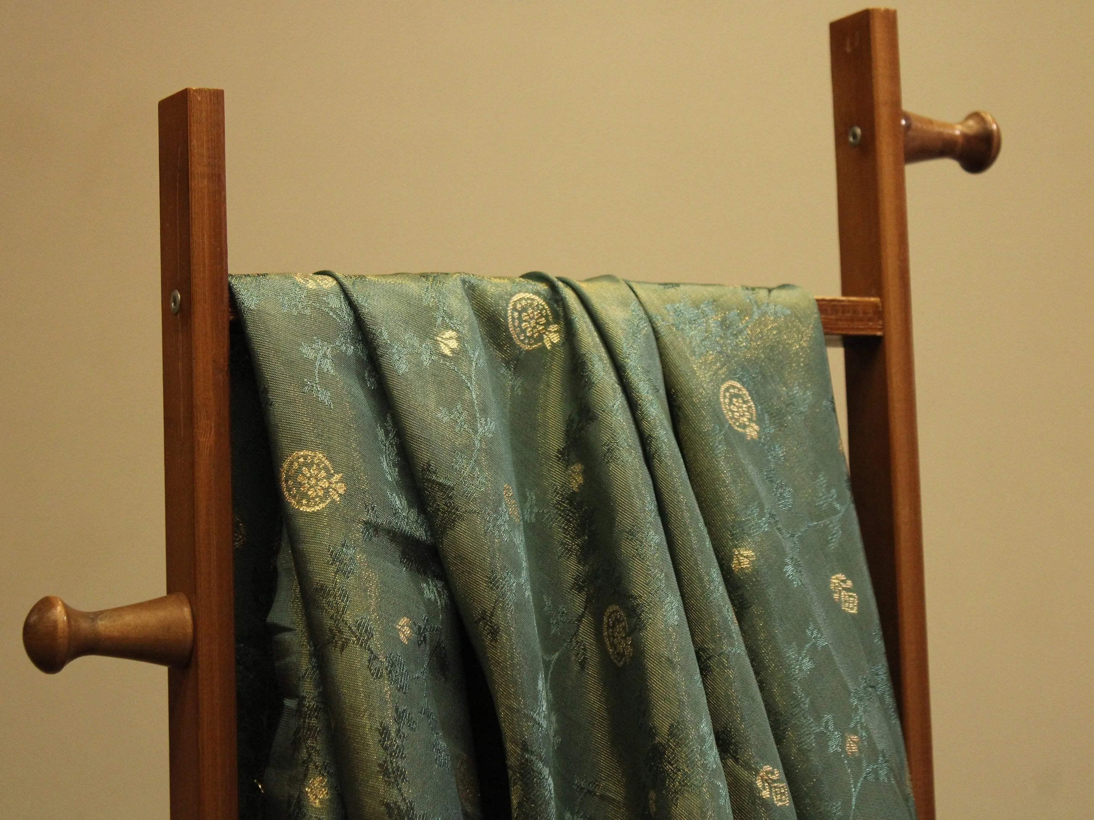 Tissue Self-Woven Jacquard Fabric - Teal Blue