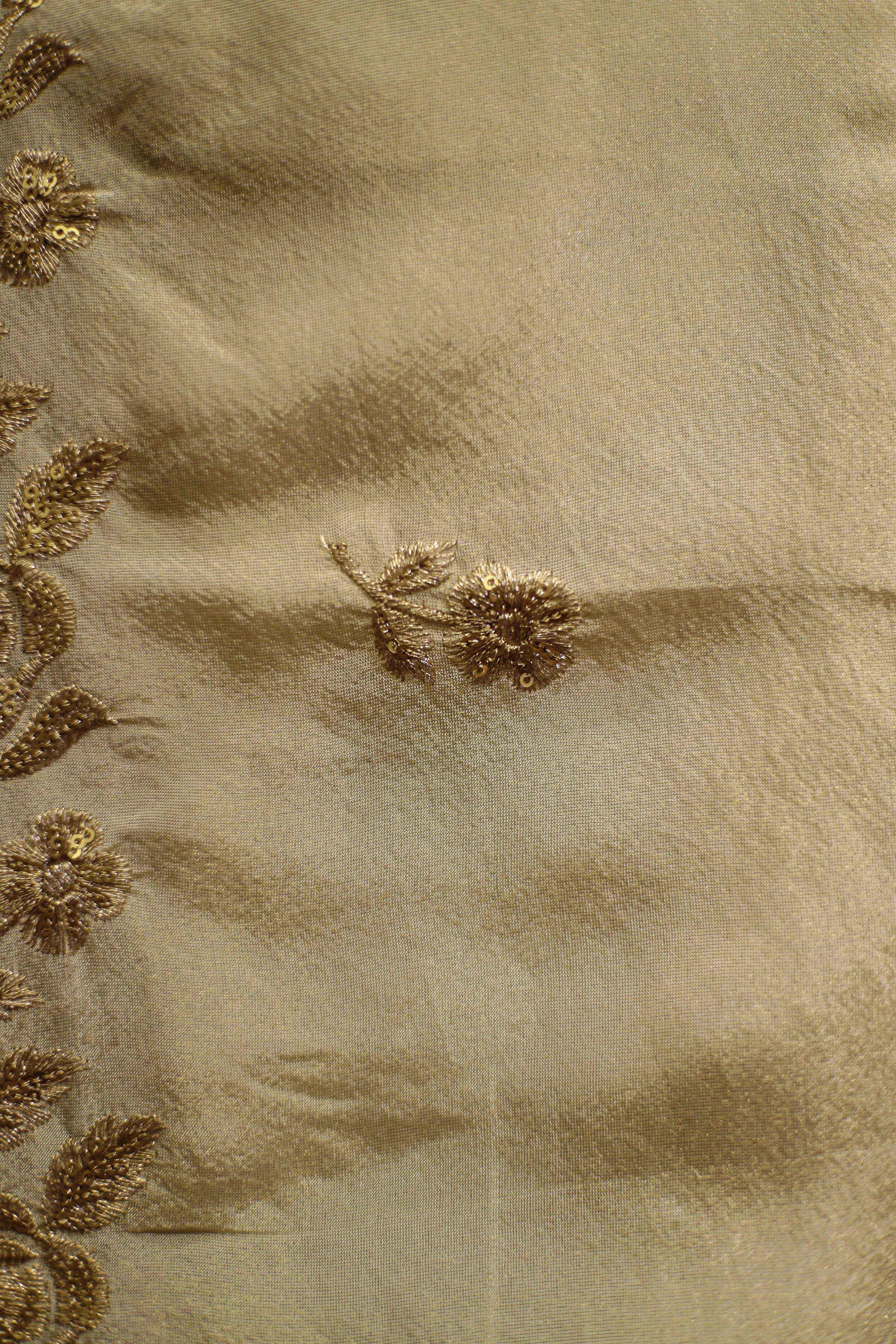Ivory Elegance : Tissue Silk Sequin Work Dupatta/Stole - Dyeable