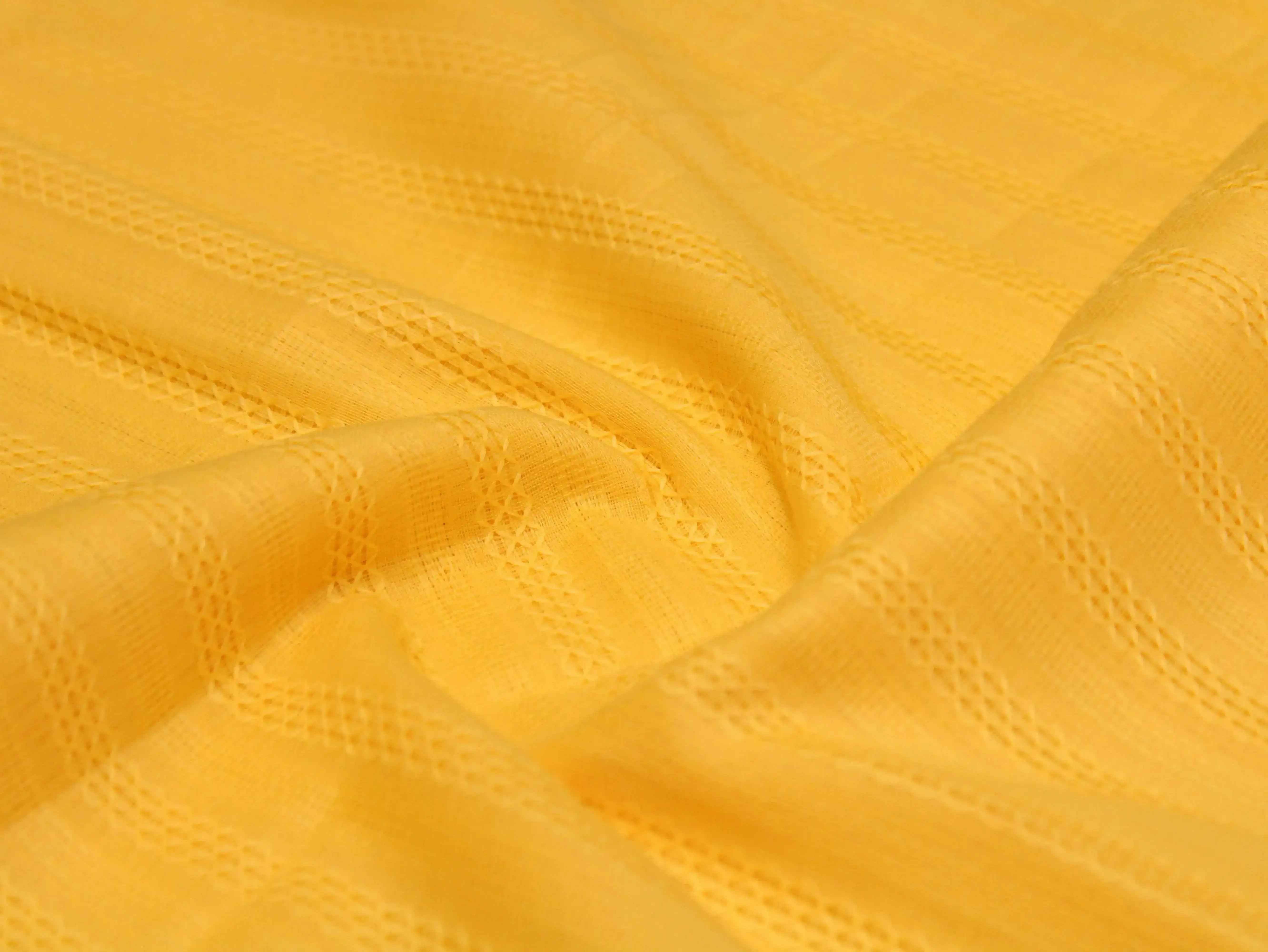 Knitted Woven Cotton Fabric - Fanta Yellow