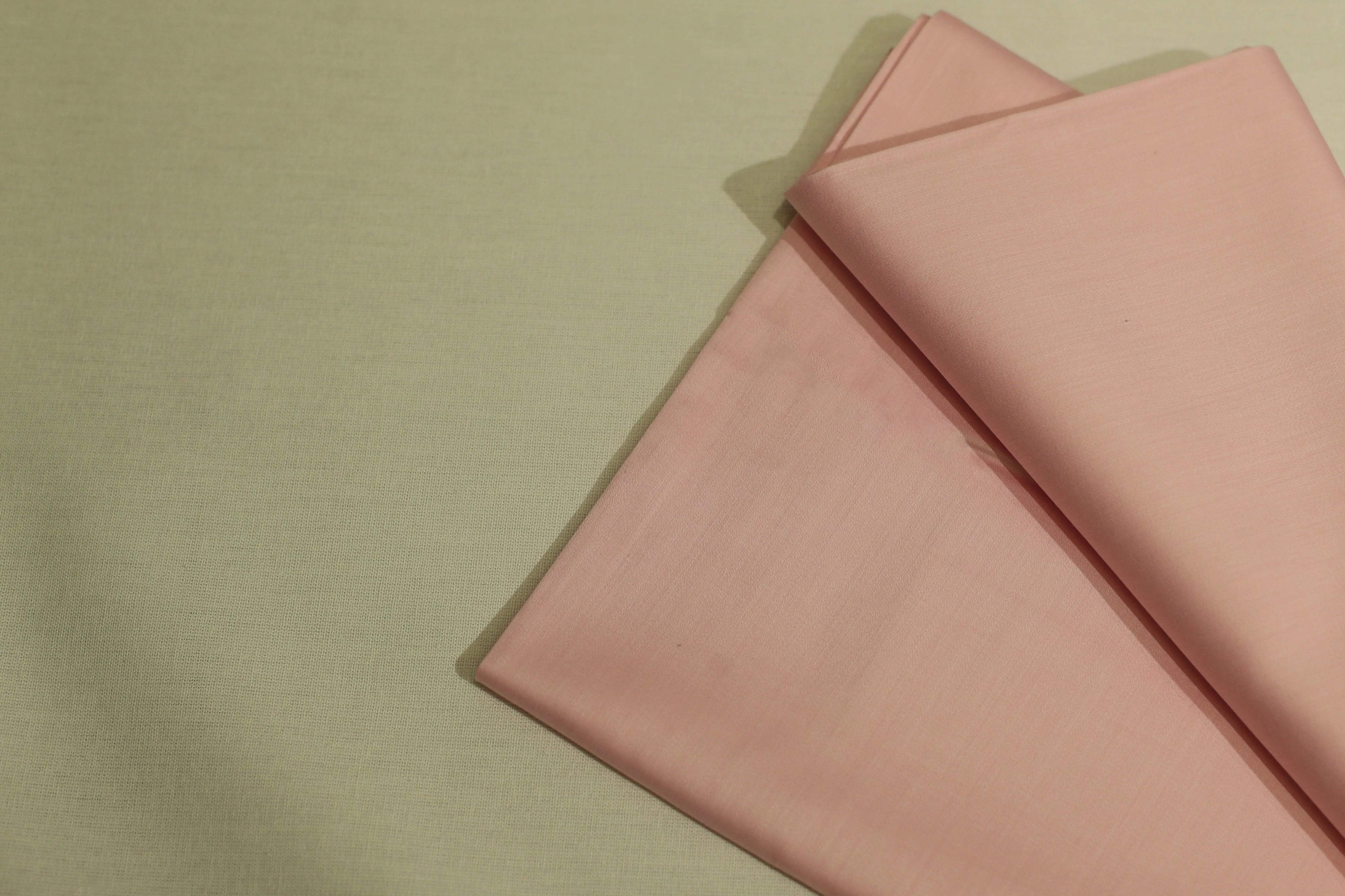 Mfoks : Everyday Plain Cotton Satin Fabric - Baby Pink - M'Foks