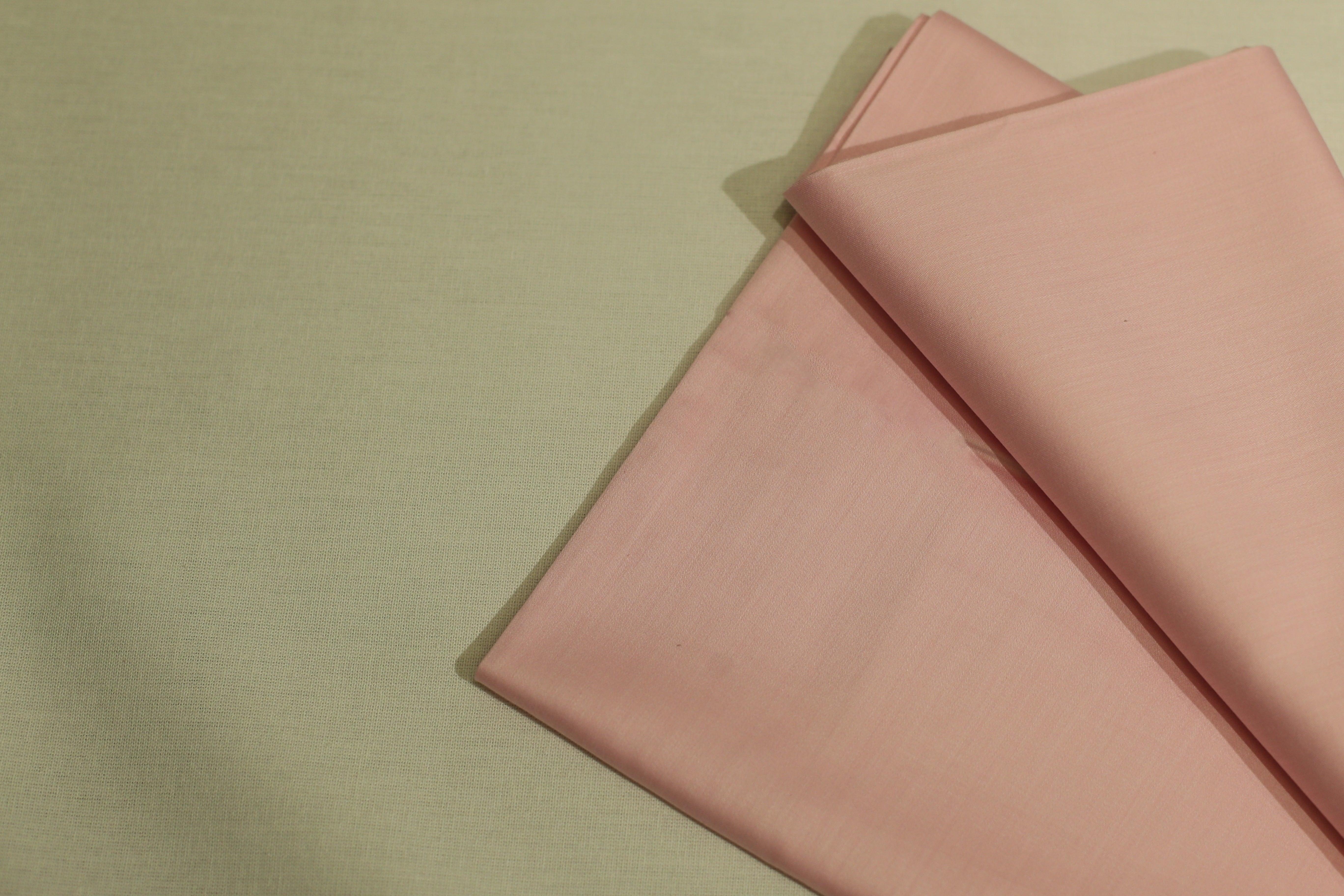 Mfoks : Everyday Plain Cotton Satin Fabric - Baby Pink - M'Foks