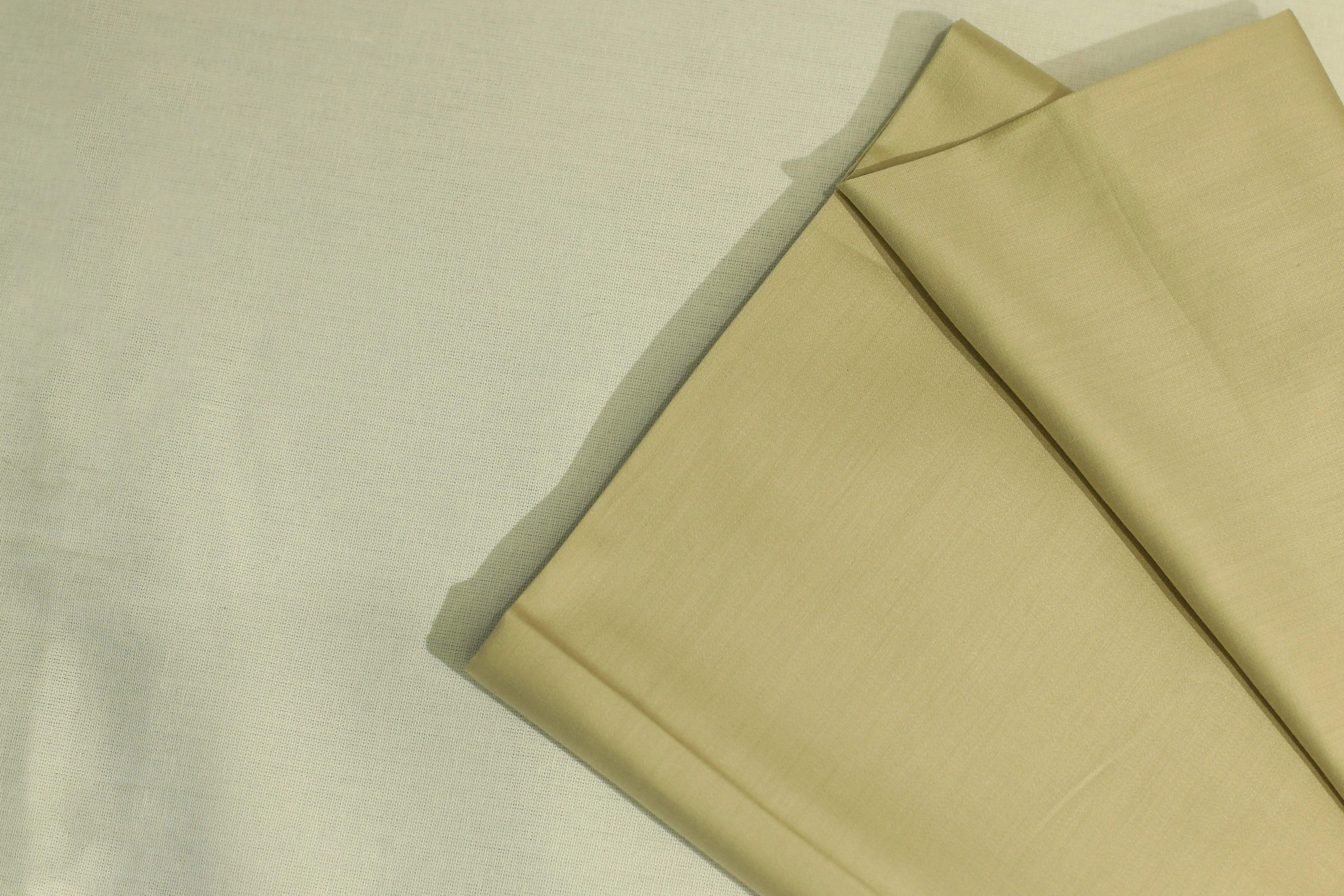 Mfoks : Everyday Plain Cotton Satin Fabric - Beige - M'Foks