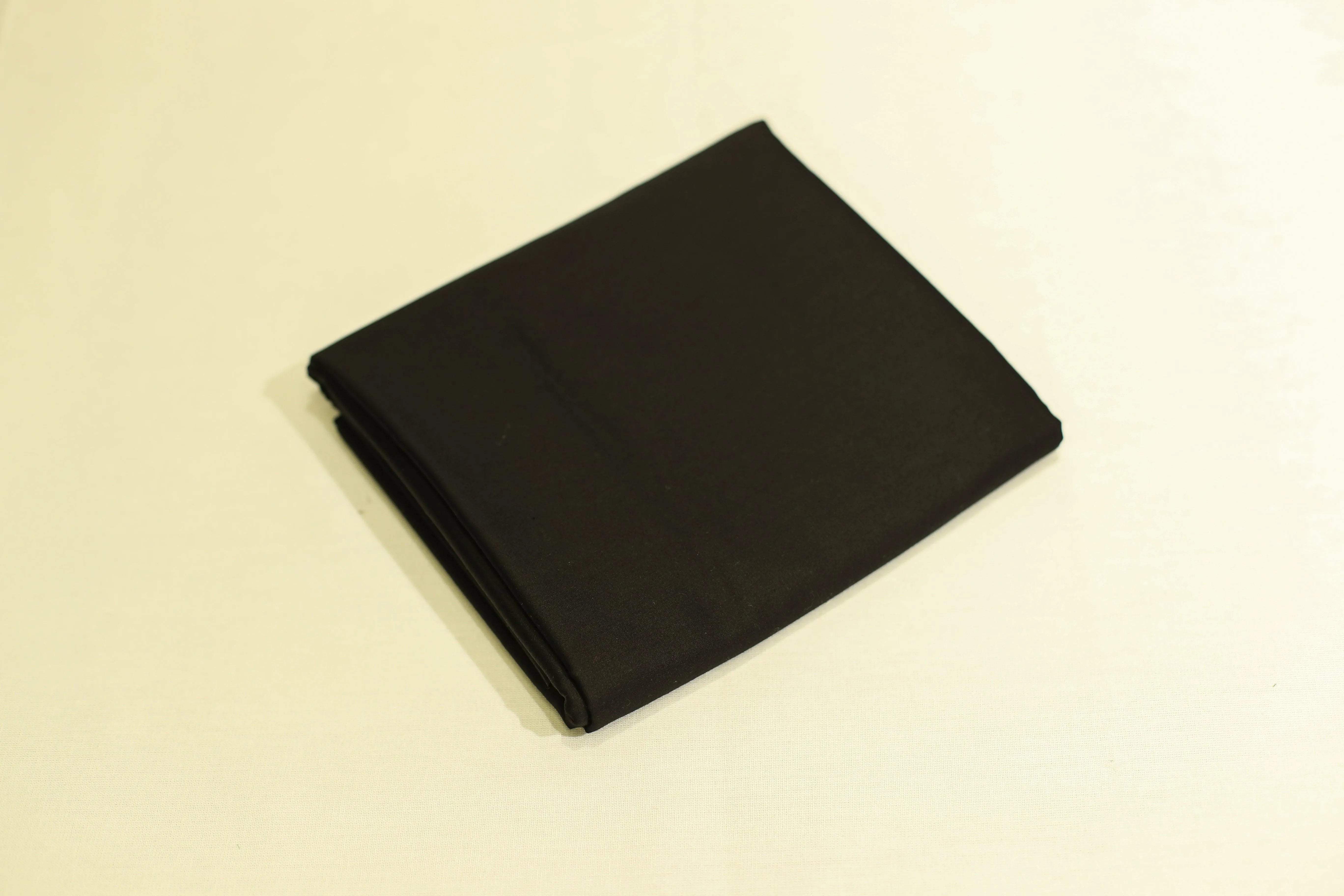 Mfoks : Everyday Plain Cotton Satin Fabric - Black - M'Foks