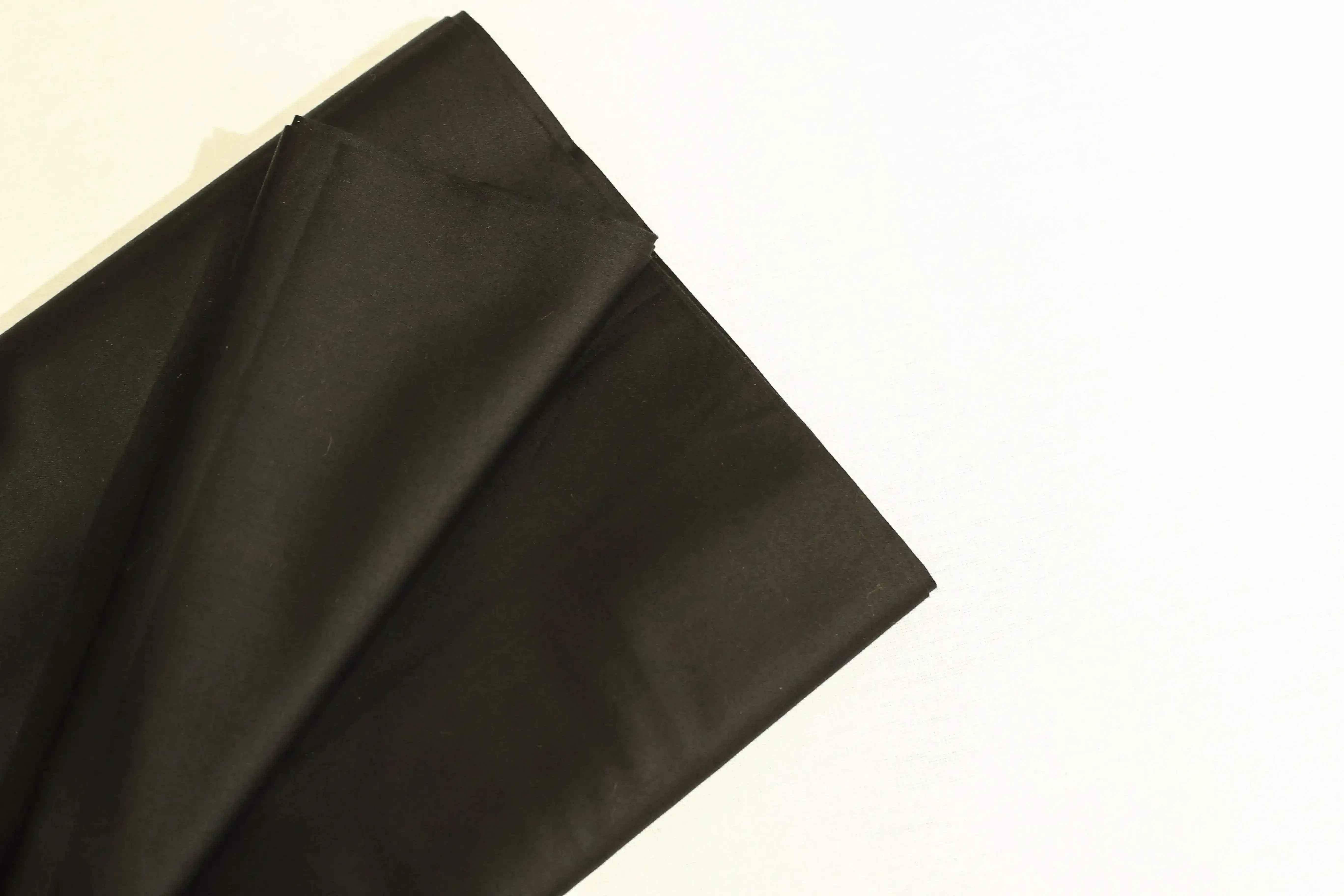 Mfoks : Everyday Plain Cotton Satin Fabric - Black