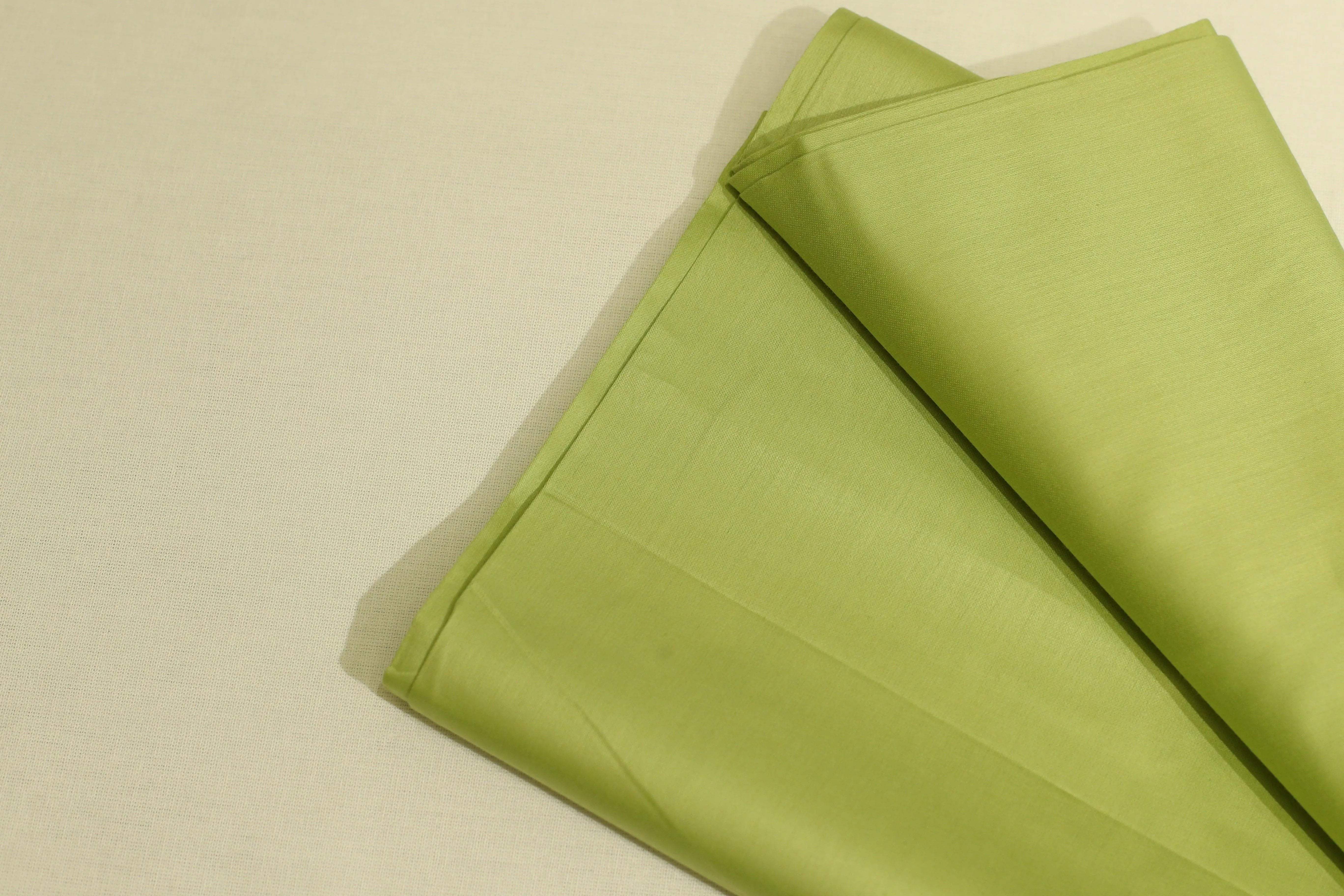 Mfoks : Everyday Plain Cotton Satin Fabric - Lime Green - M'Foks