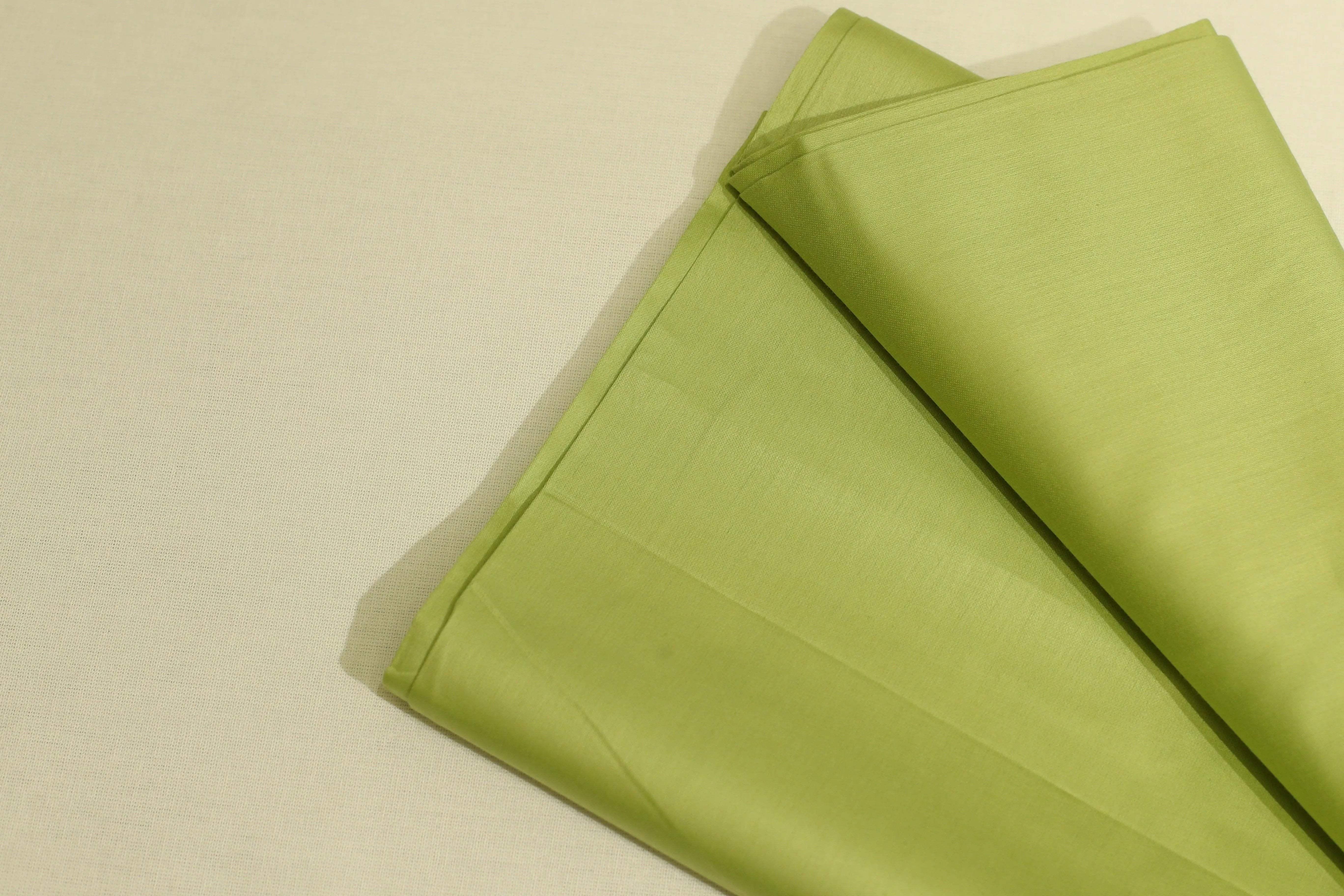Mfoks : Everyday Plain Cotton Satin Fabric - Lime Green - M'Foks