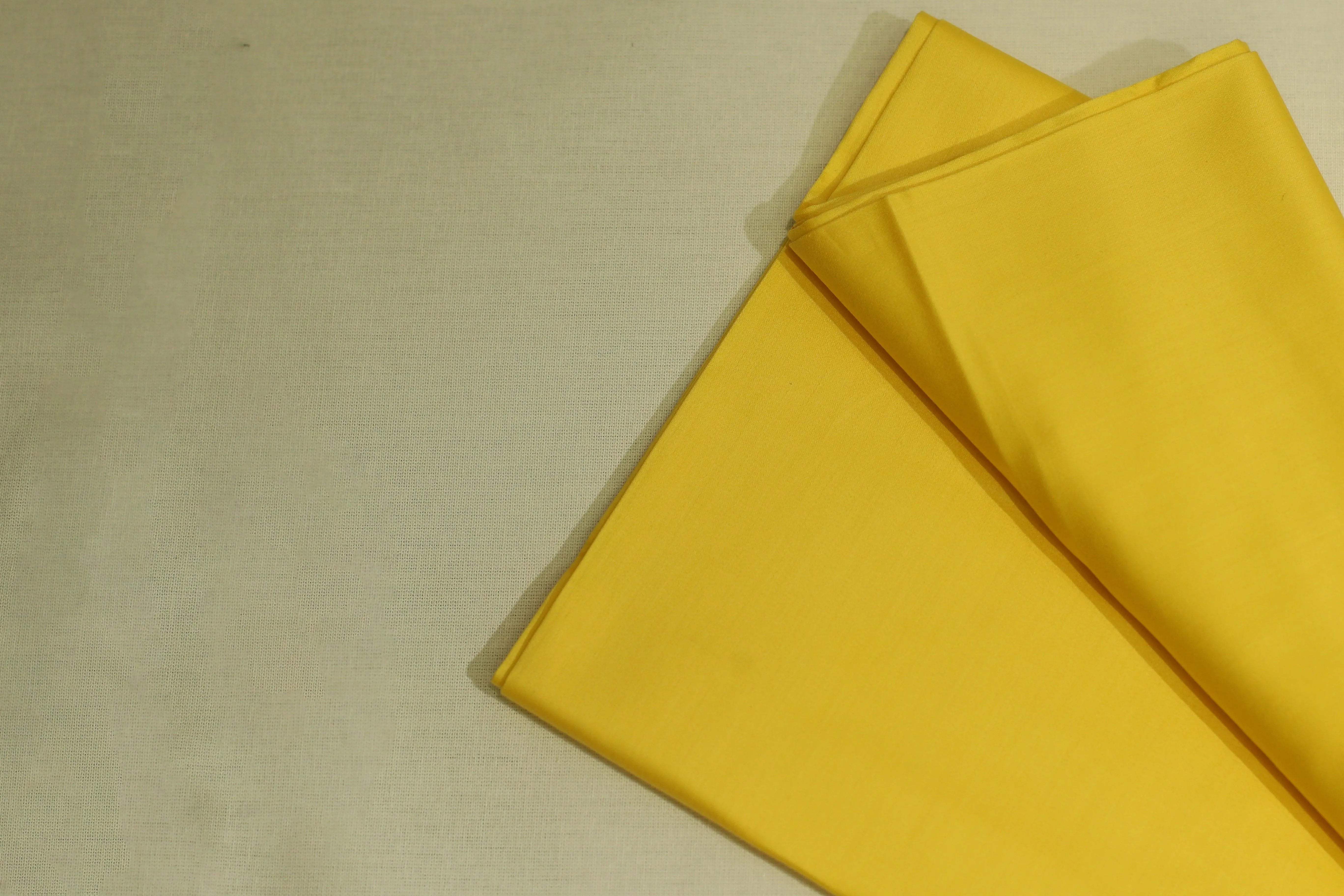 Mfoks : Everyday Plain Cotton Satin Fabric - Mango Yellow - M'Foks