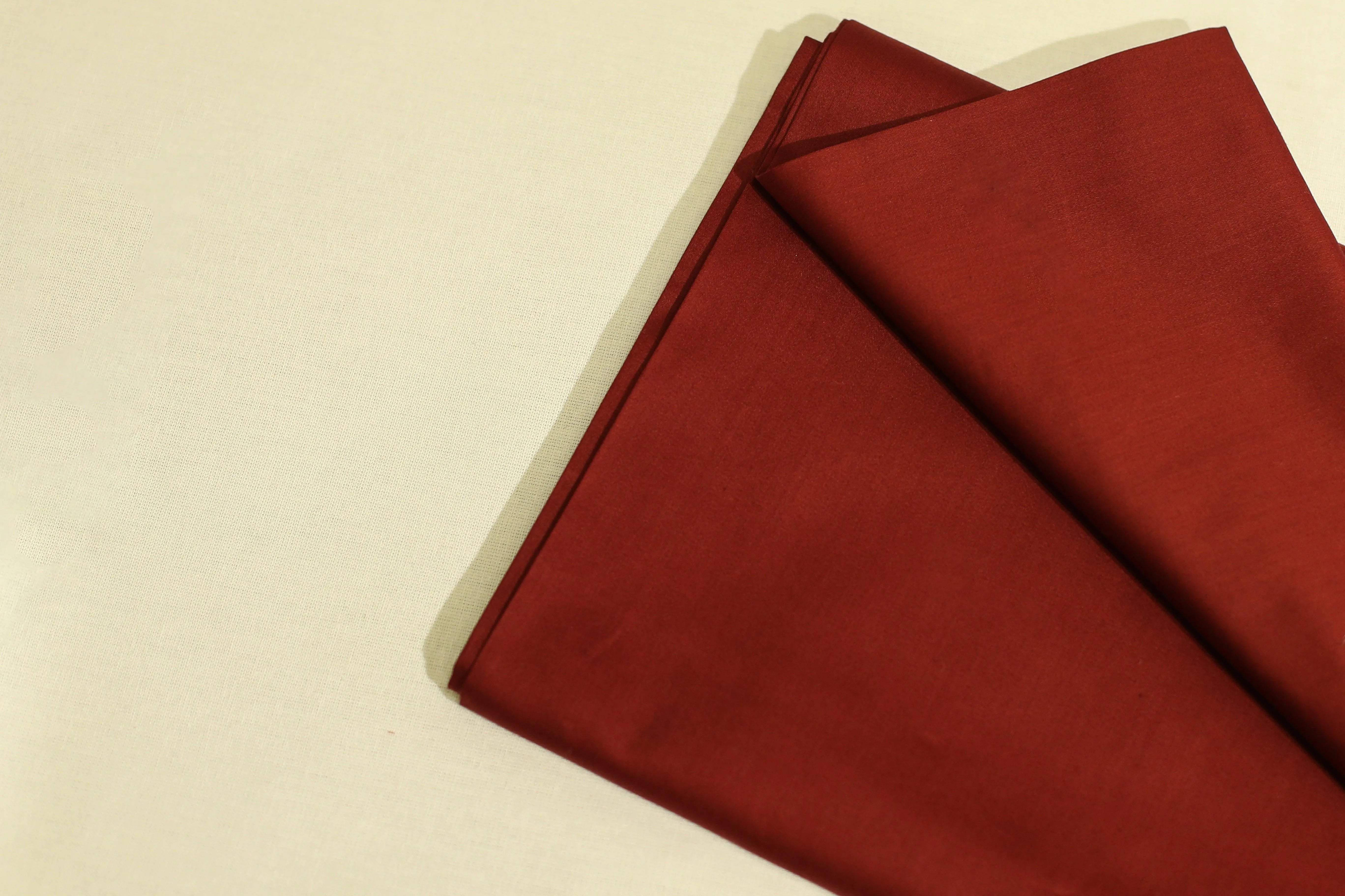 Mfoks : Everyday Plain Cotton Satin Fabric - Maroon - M'Foks