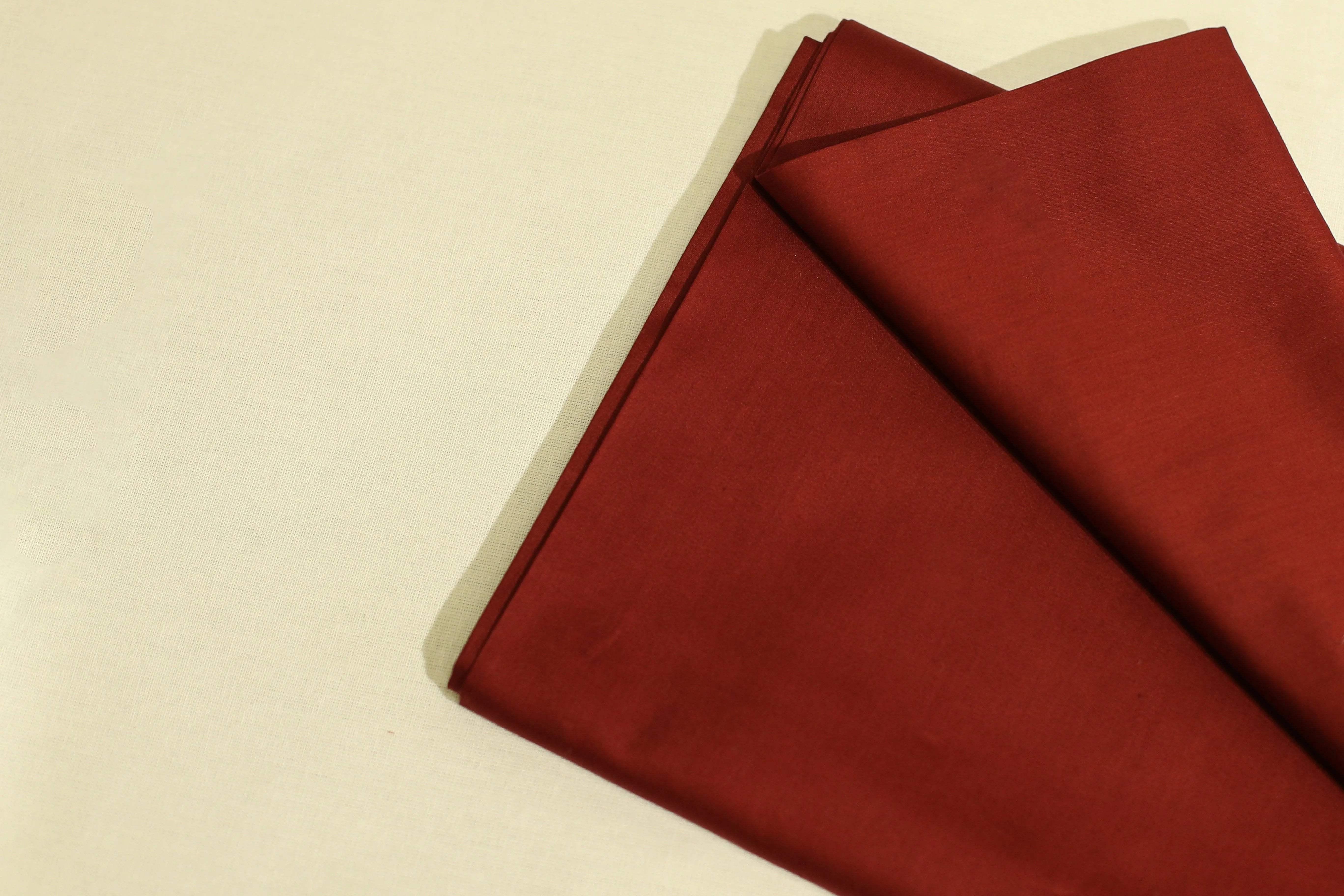 Mfoks : Everyday Plain Cotton Satin Fabric - Maroon - M'Foks