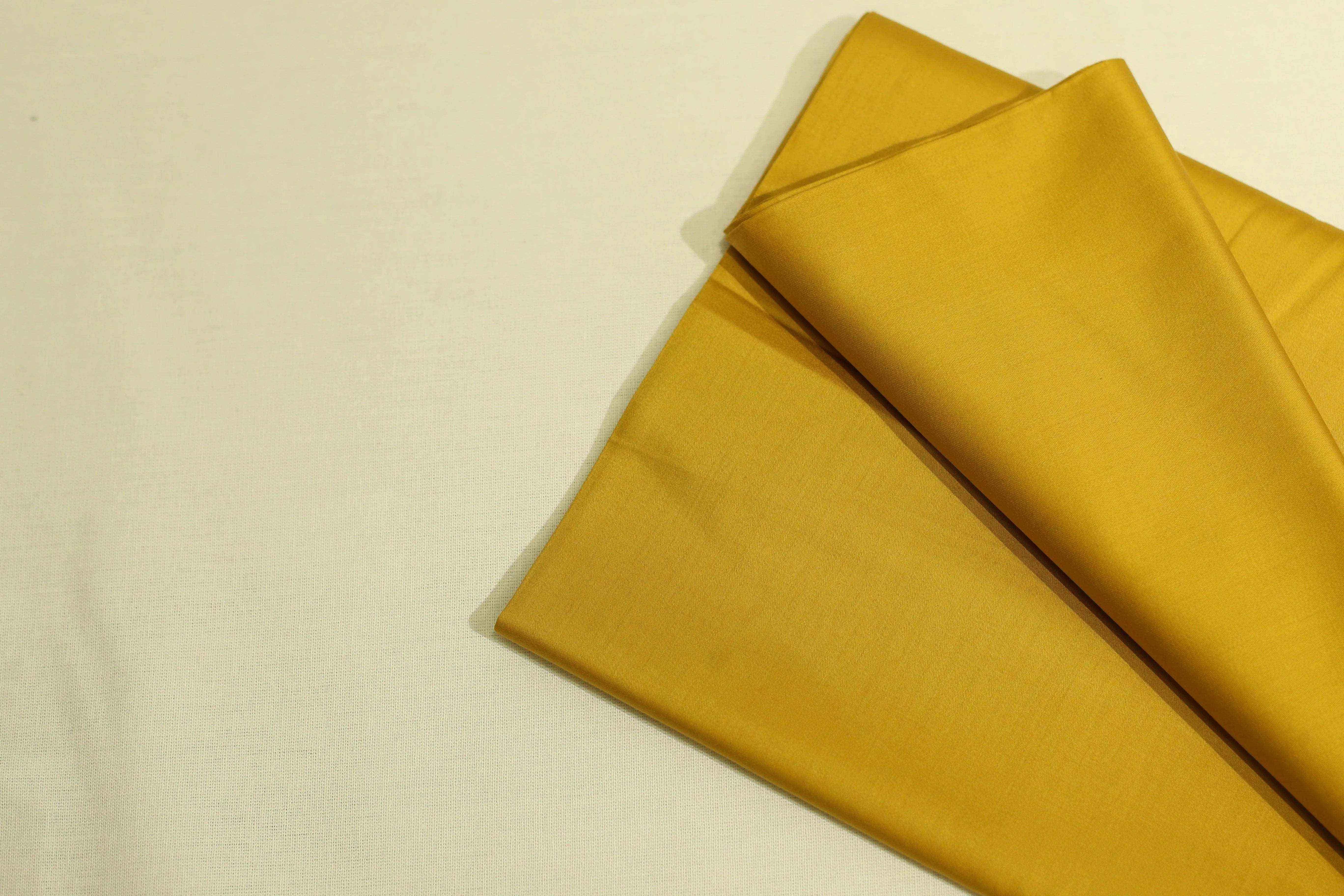 Mfoks : Everyday Plain Cotton Satin Fabric - Mustard Yellow