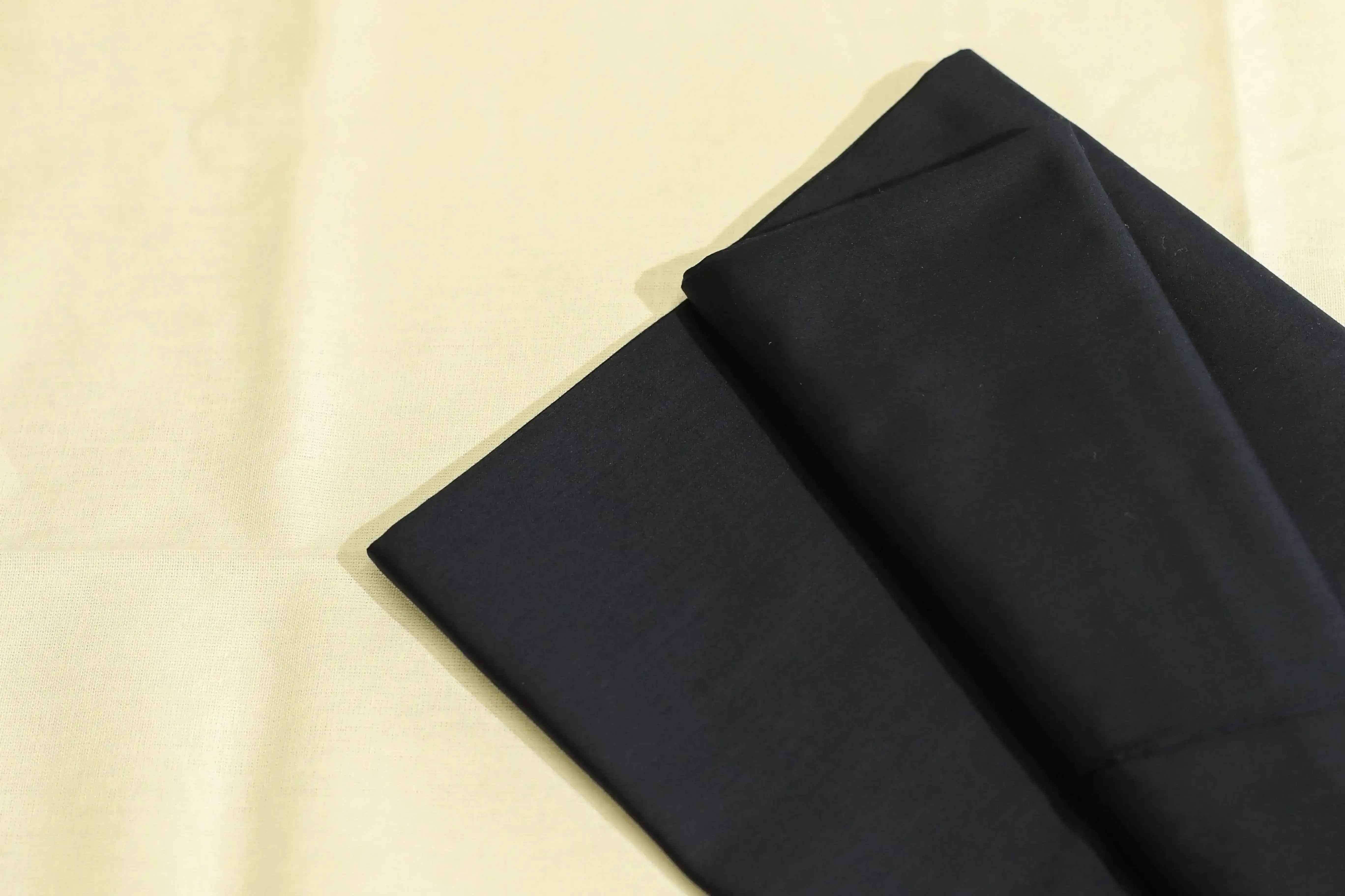 Mfoks : Everyday Plain Cotton Satin Fabric - Navy Blue