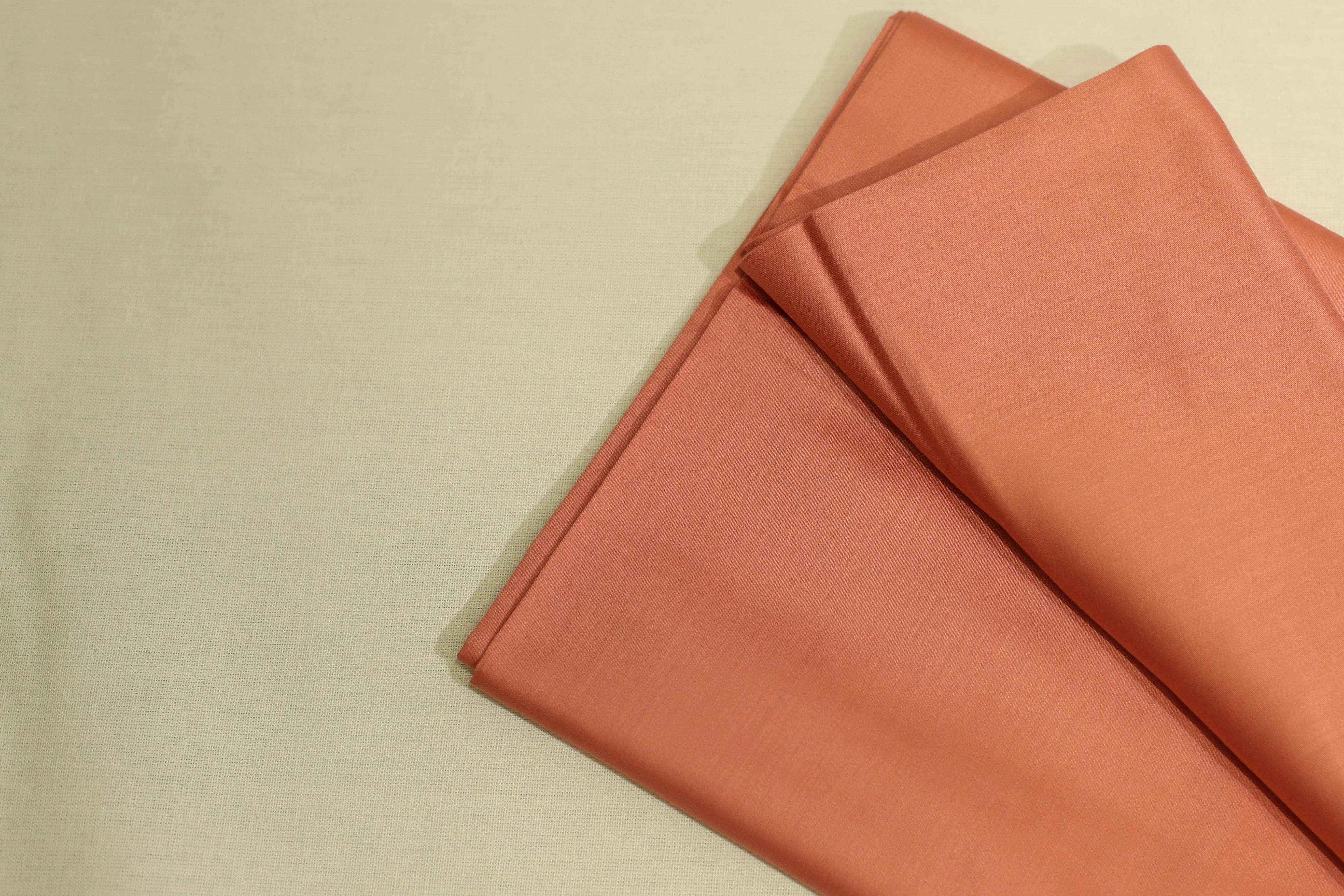 Mfoks : Everyday Plain Cotton Satin Fabric - Peach