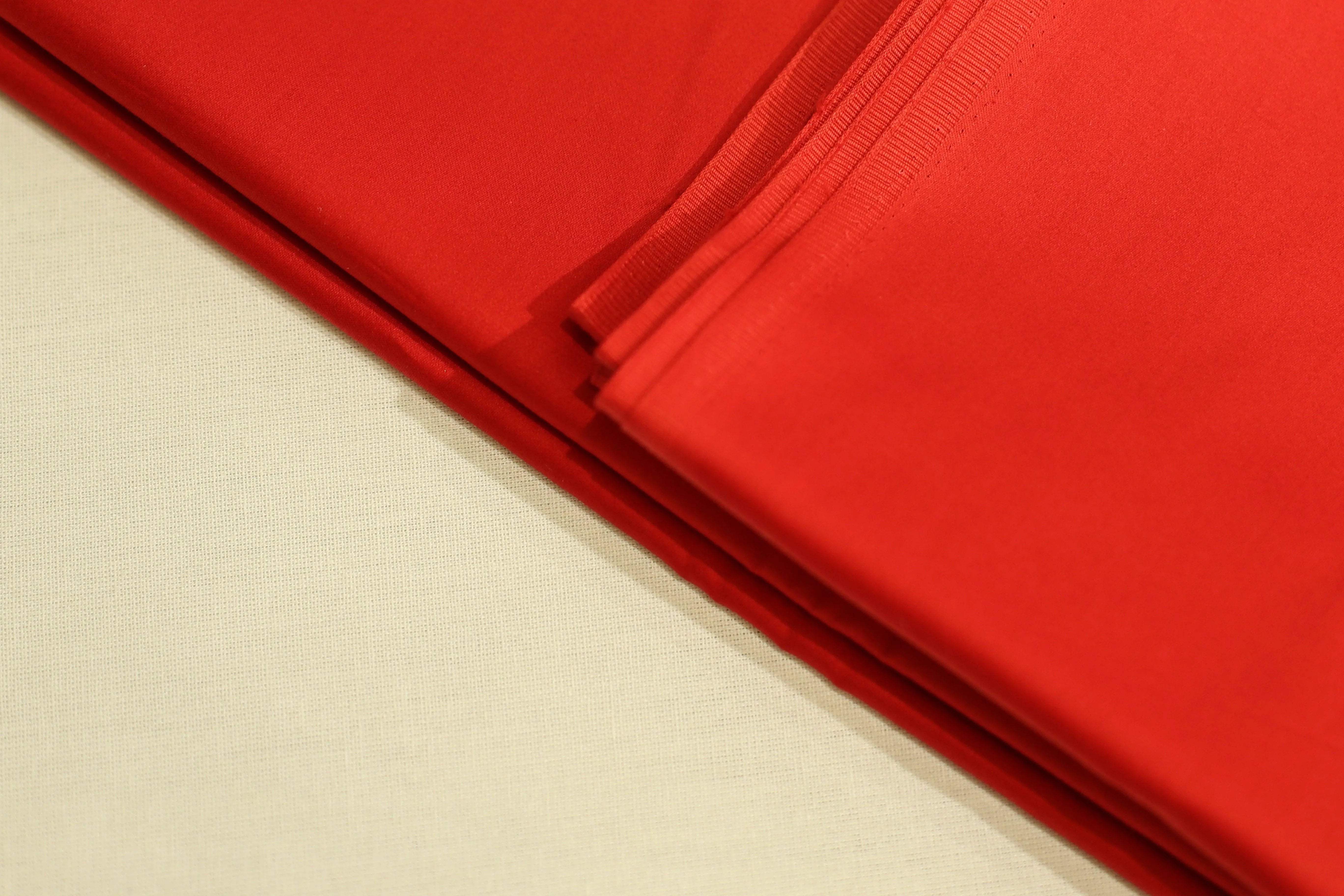 Mfoks : Everyday Plain Cotton Satin Fabric - Red - M'Foks