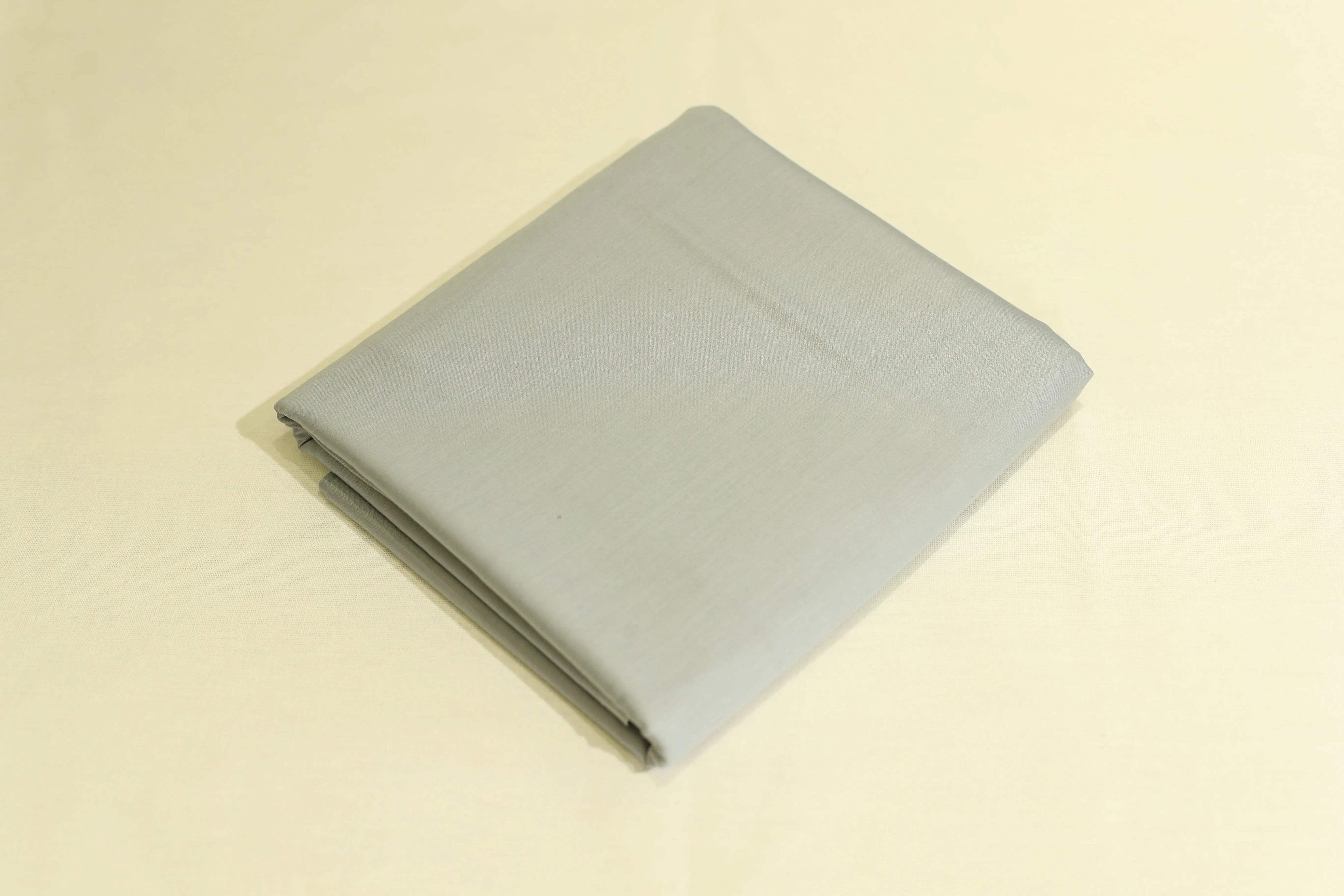 Mfoks : Everyday Plain Cotton Satin Fabric - Silver Grey - M'Foks