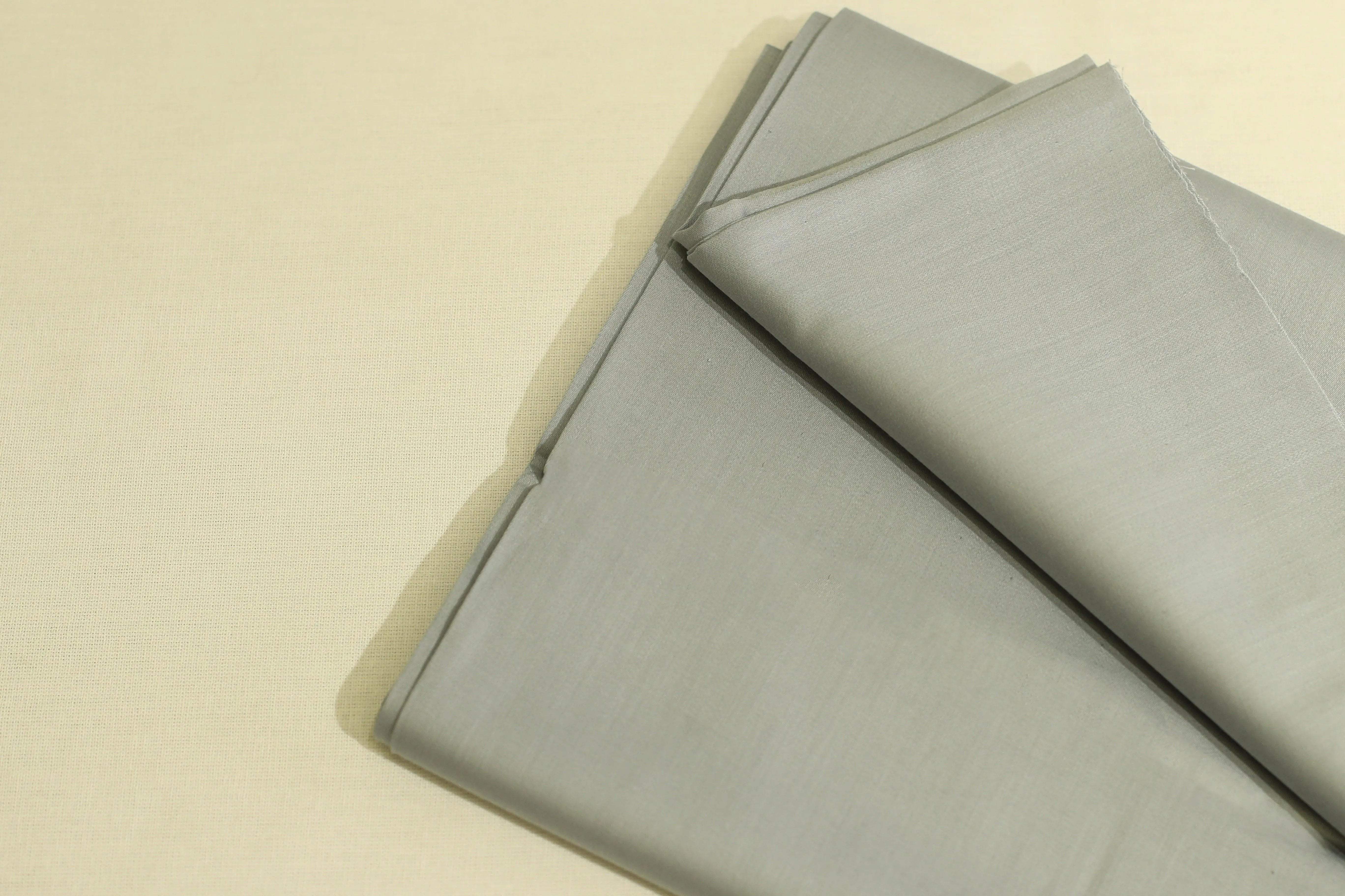 Mfoks : Everyday Plain Cotton Satin Fabric - Silver Grey - M'Foks