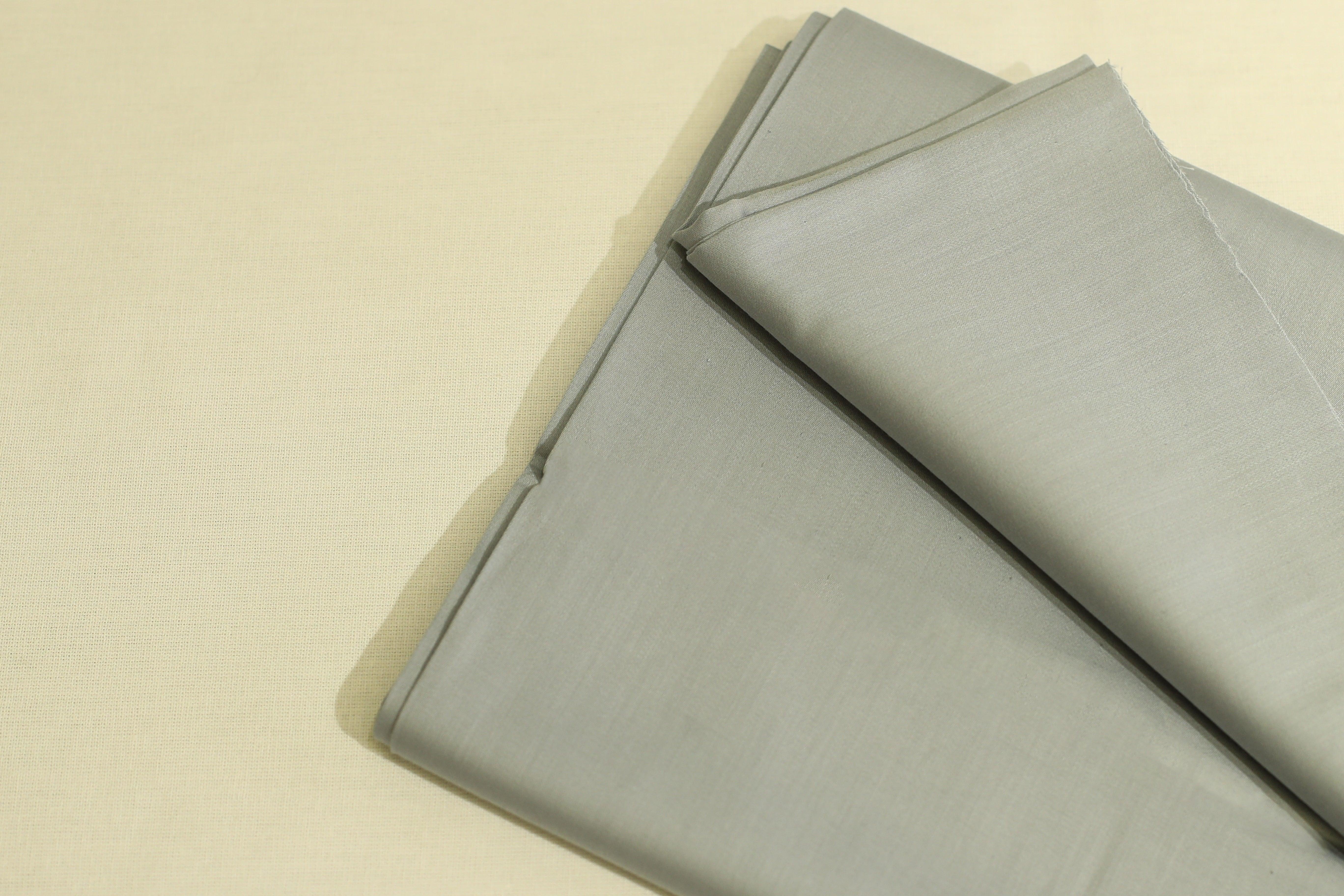 Mfoks : Everyday Plain Cotton Satin Fabric - Silver Grey - M'Foks