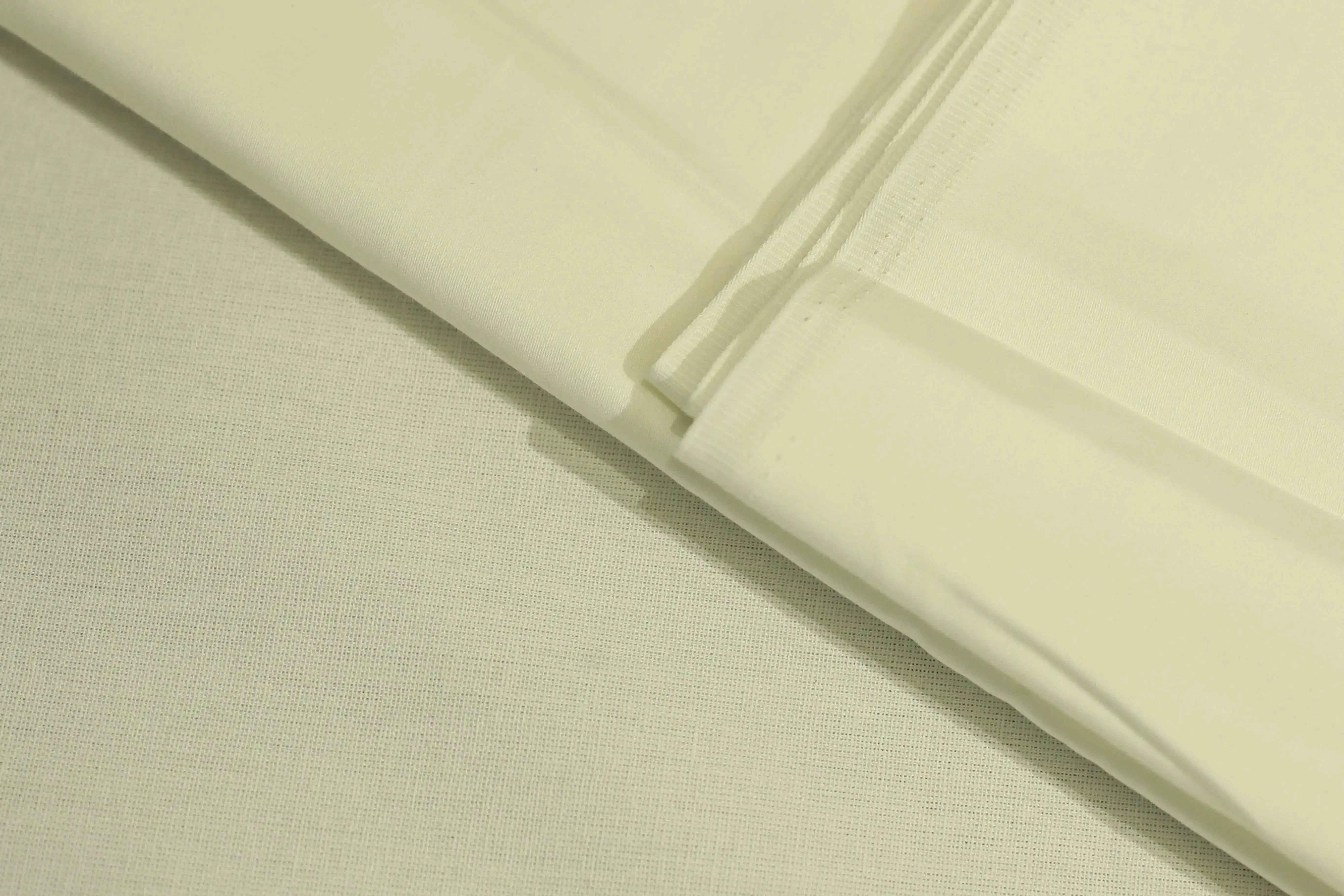 Mfoks : Everyday Plain Cotton Satin Fabric - White Dyeable