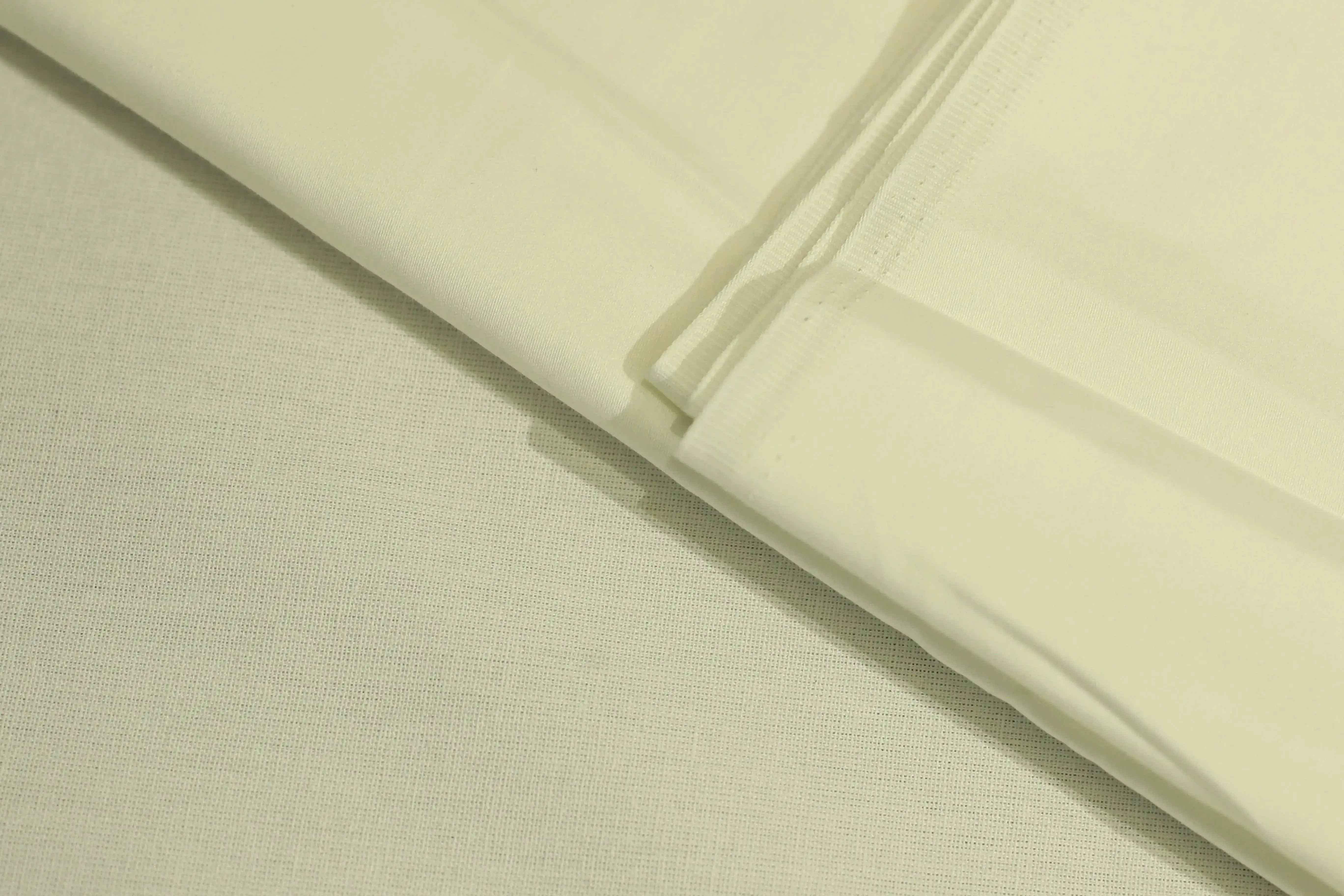 Mfoks : Everyday Plain Cotton Satin Fabric - White Dyeable