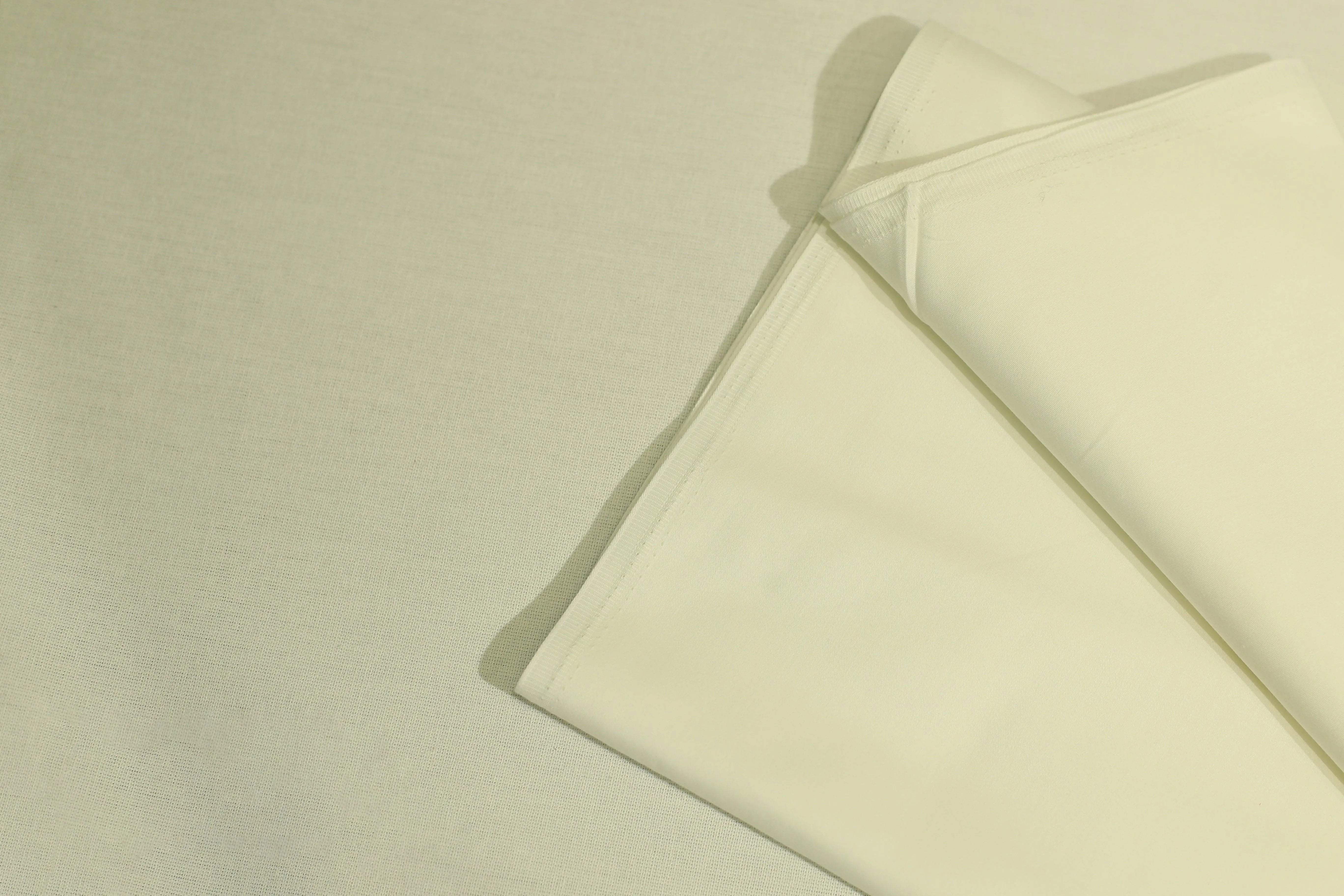 Mfoks : Everyday Plain Cotton Satin Fabric - White Dyeable - M'Foks