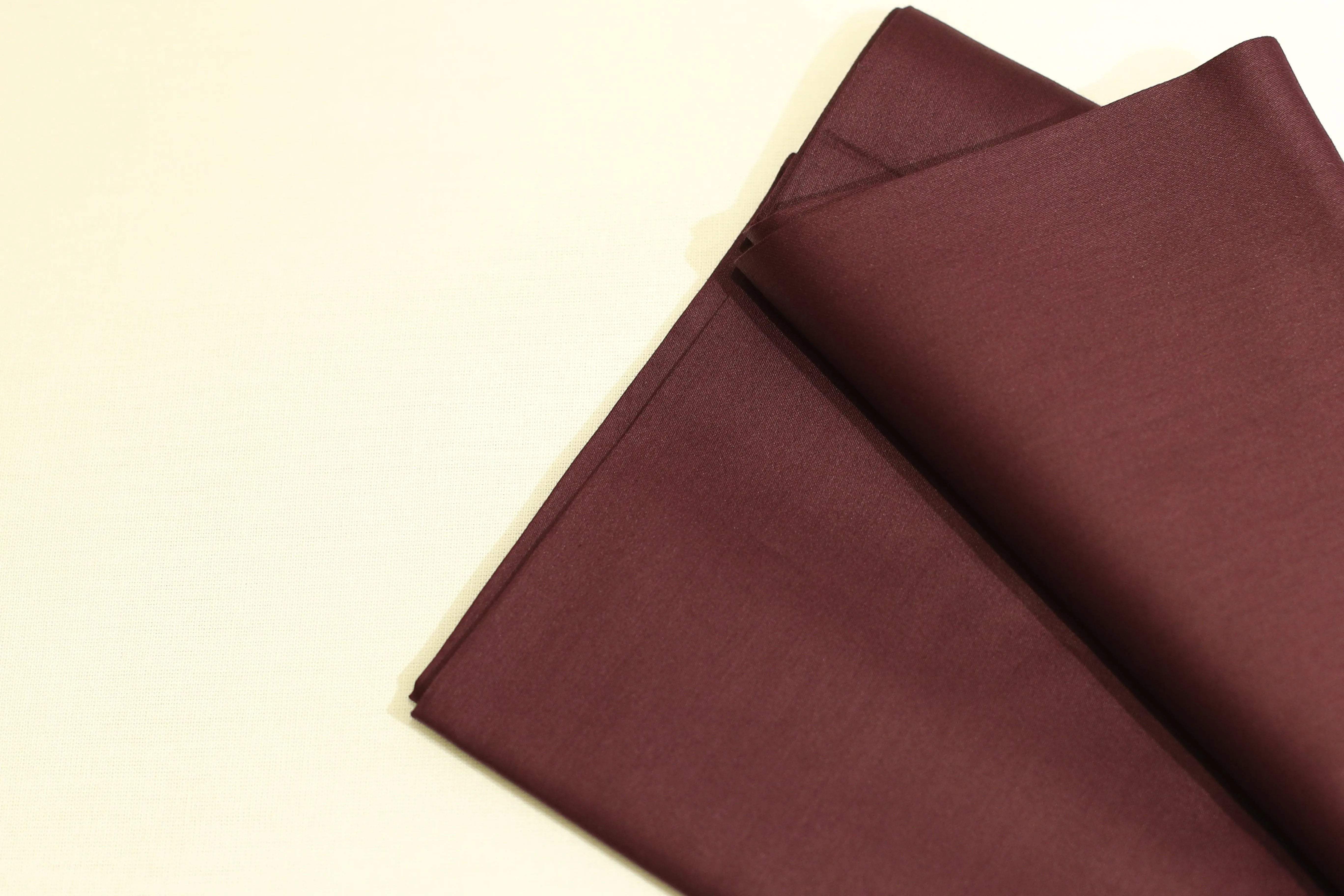Mfoks : Everyday Plain Cotton Satin Fabric - Wine - M'Foks