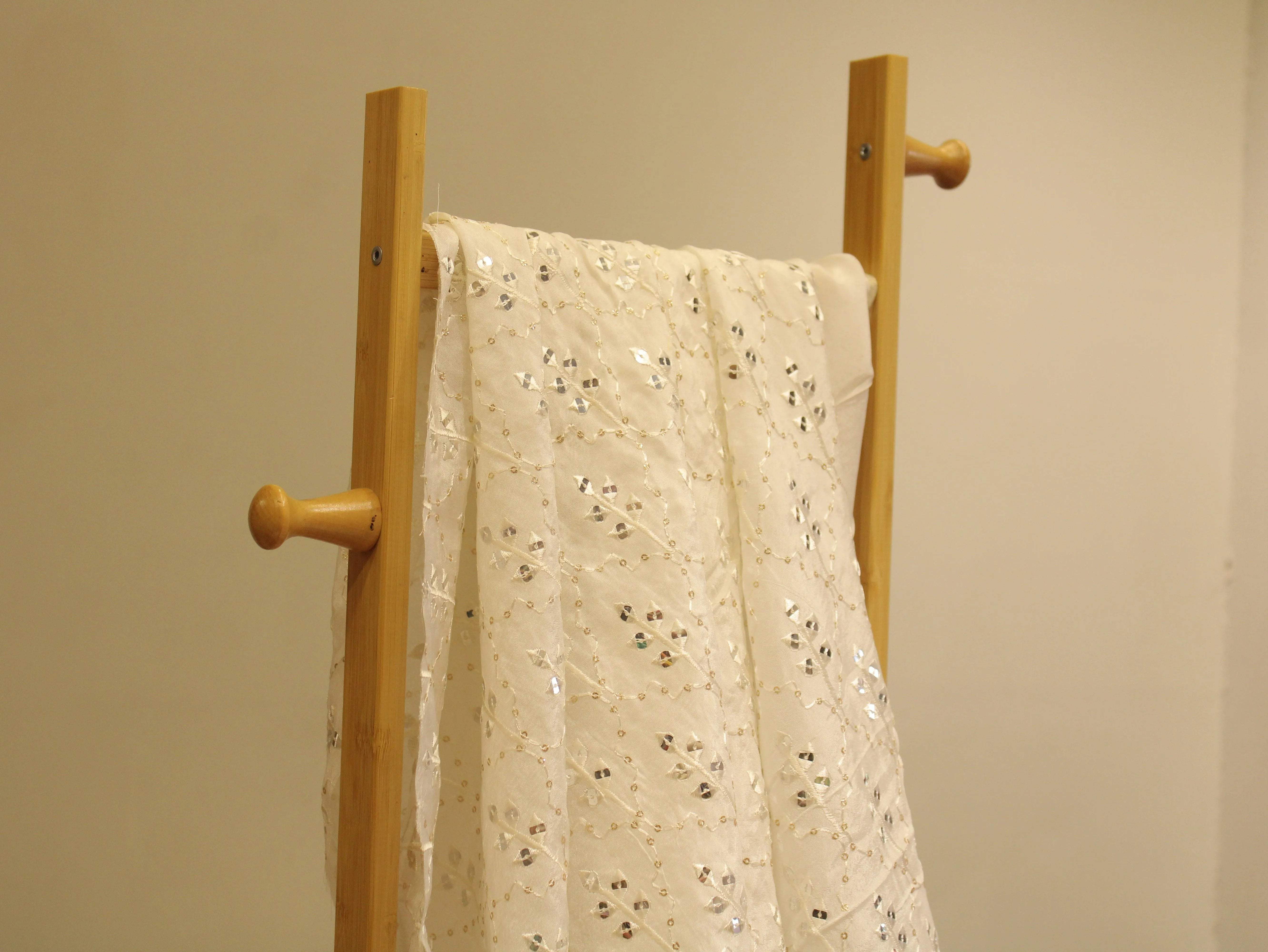 Miror Upada Work Fabric - White Dyeable - M'Foks