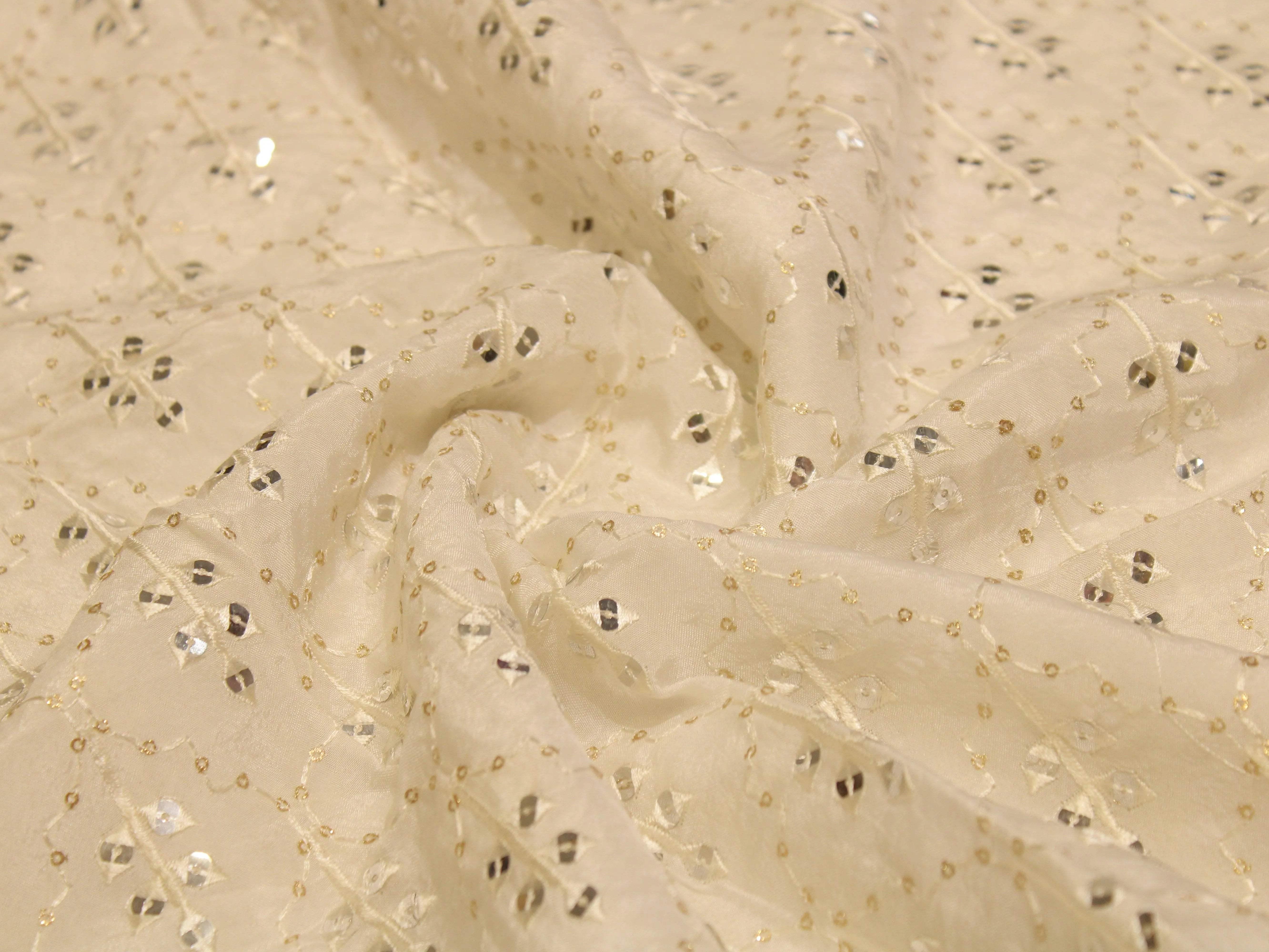 Miror Upada Work Fabric - White Dyeable - M'Foks