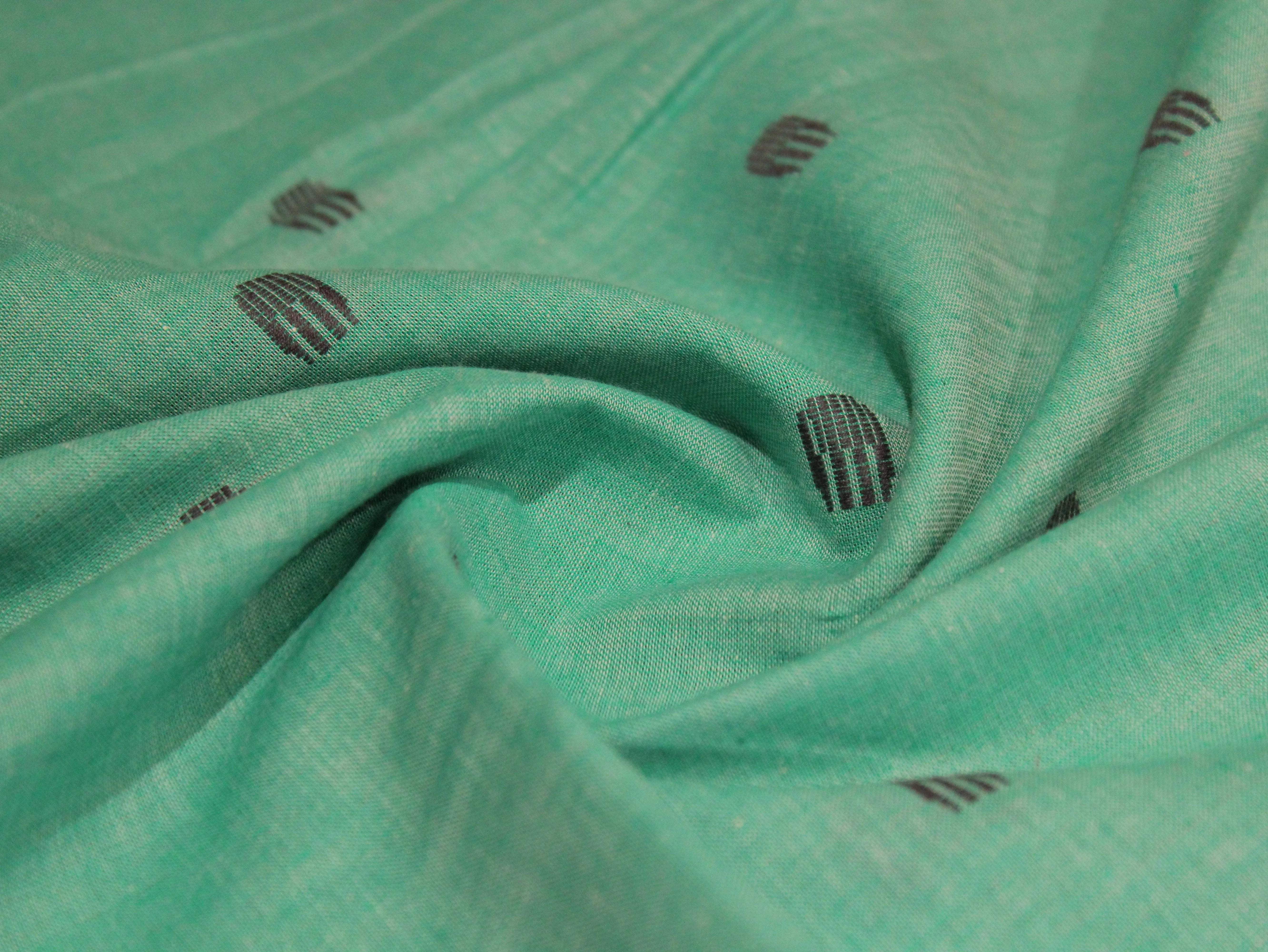 Natural Cotton Woven Fabric - Sea Green - M'Foks
