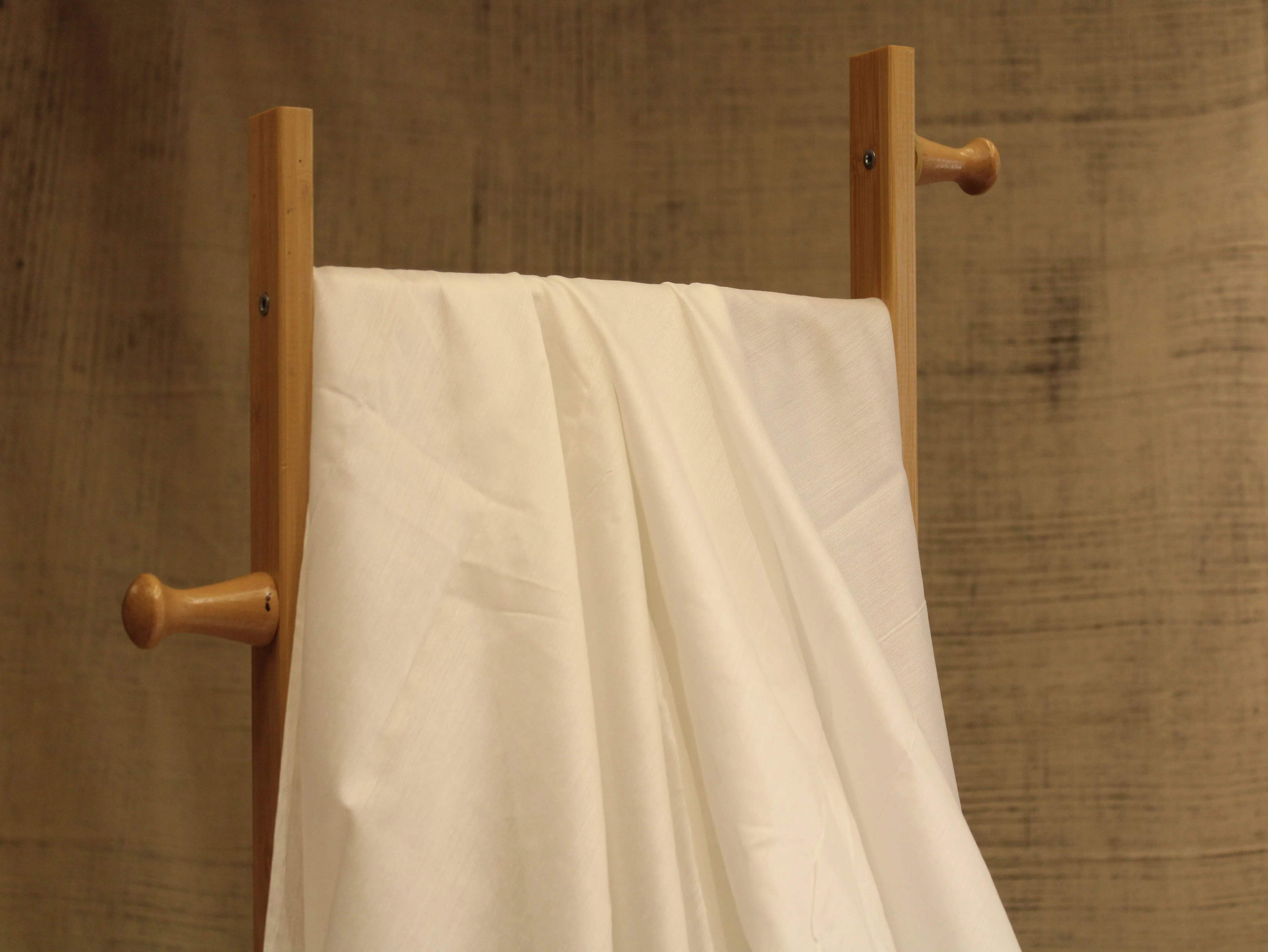 Plain White Dyeable Chanderi Silk Fabric - M'Foks