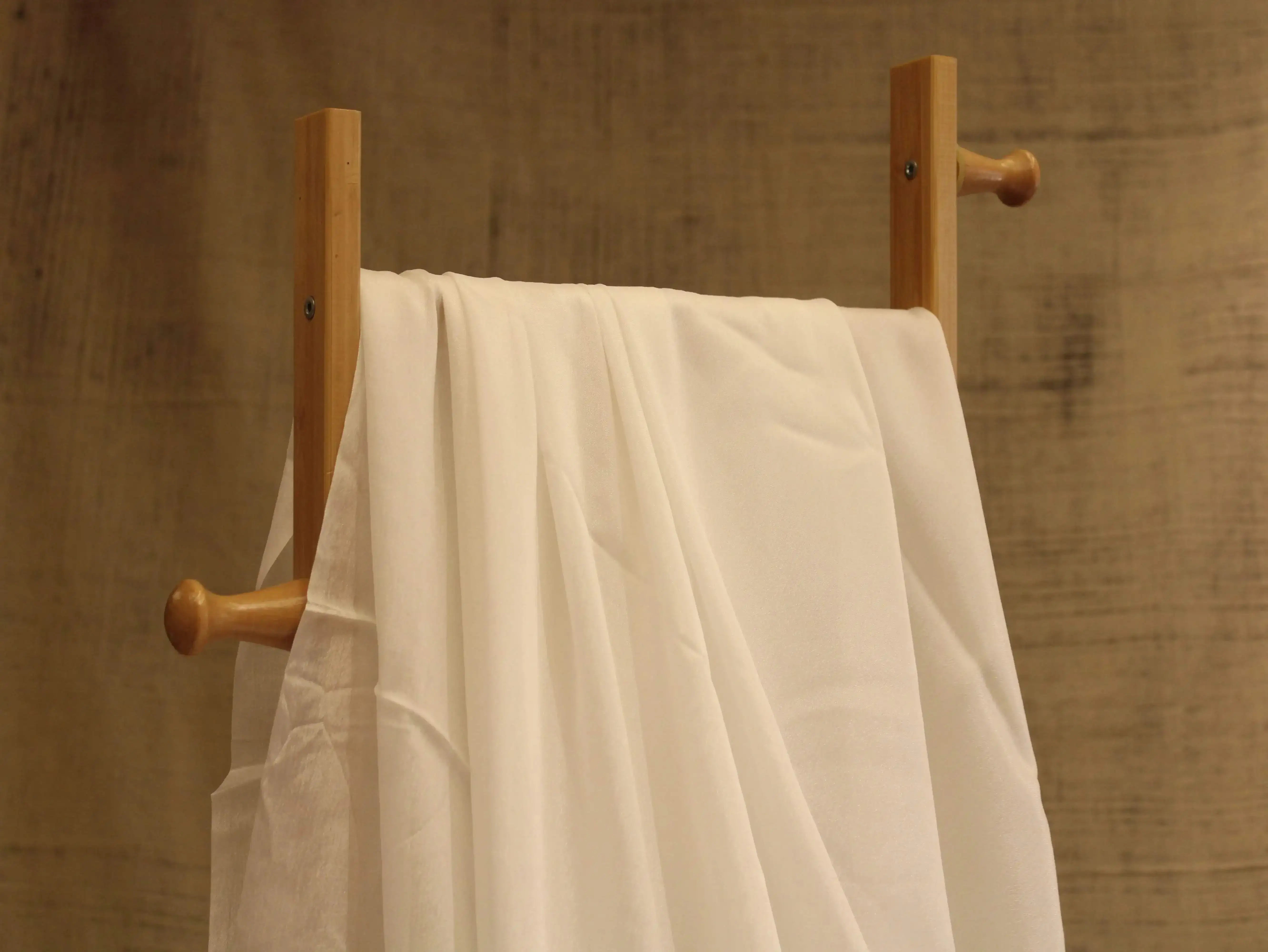 Plain White Dyeable Chinon Fabric - M'Foks