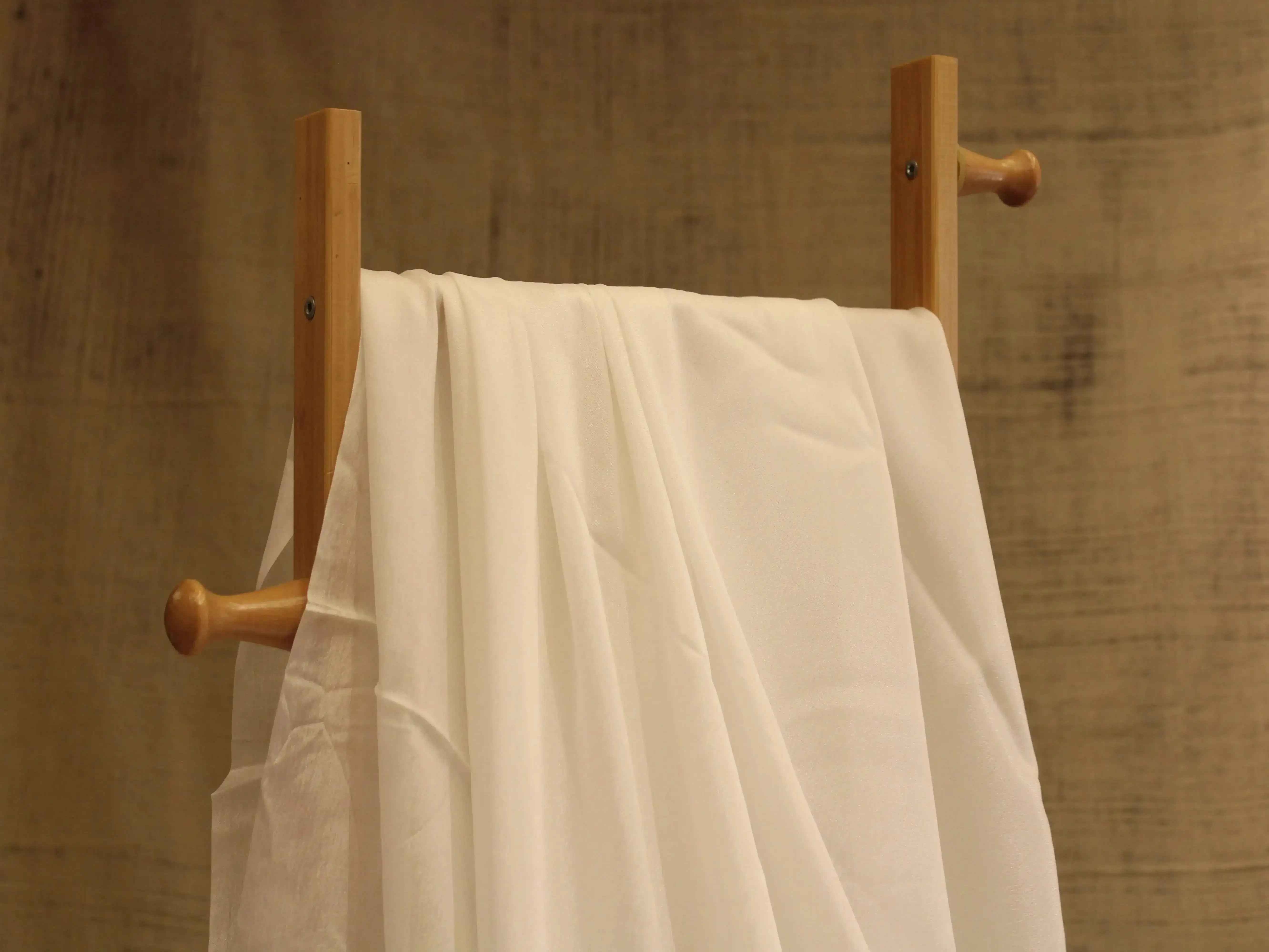 Plain White Dyeable Chinon Fabric