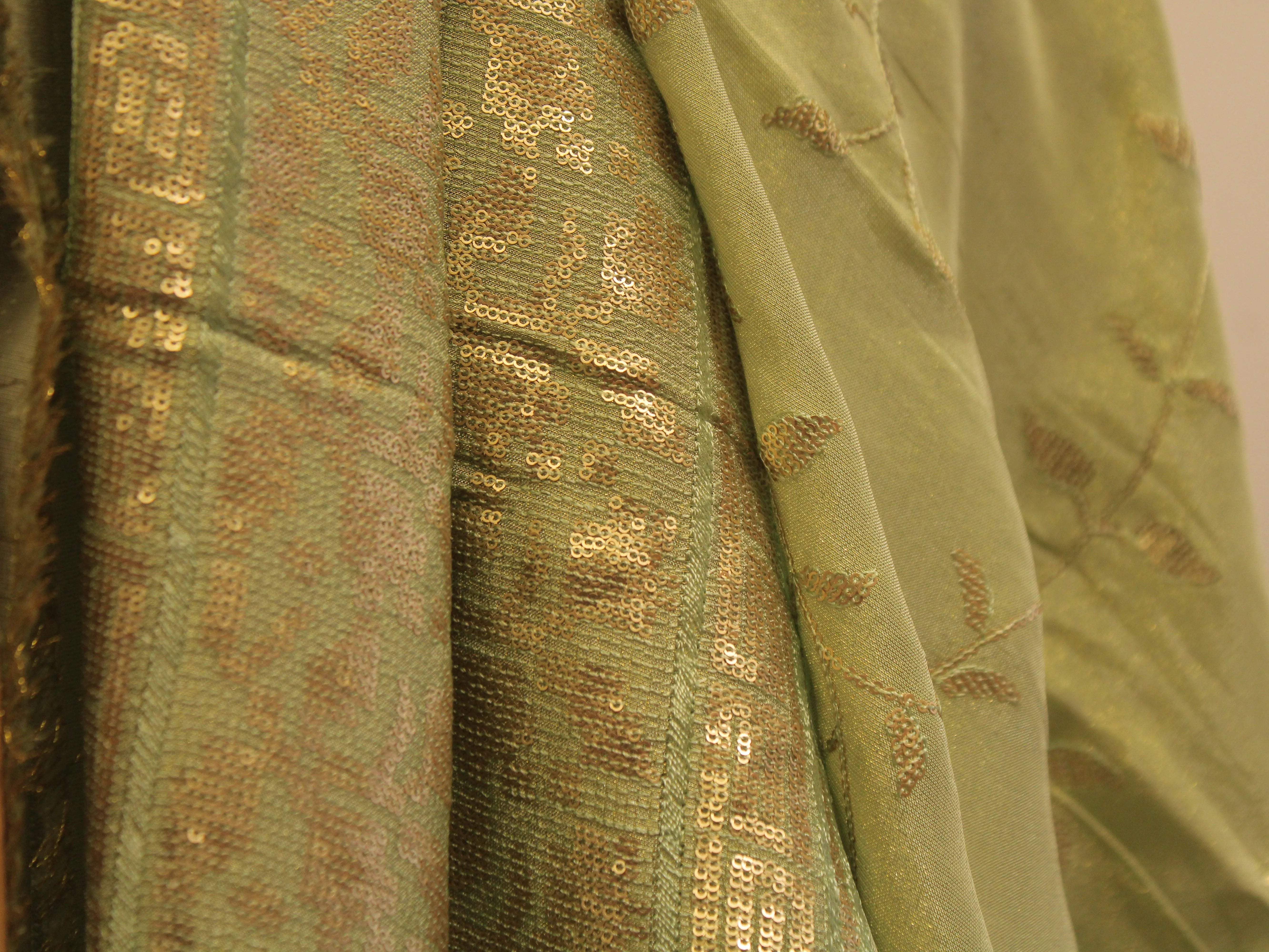 Premium Sequin Panel Work Tissue Fabric - Pista - M'Foks