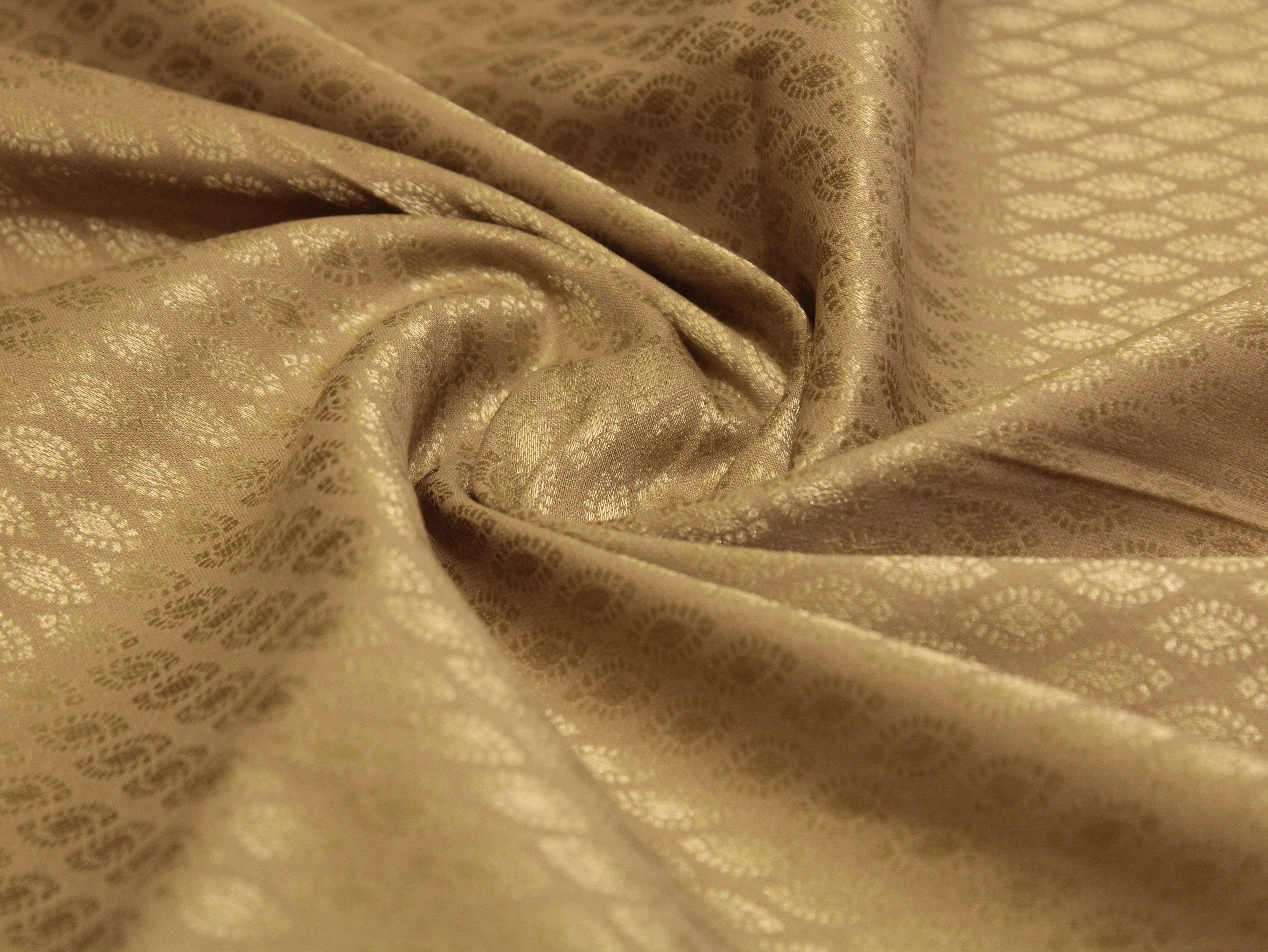 Self Woven Cotton Fabric - Light Khaki - M'Foks