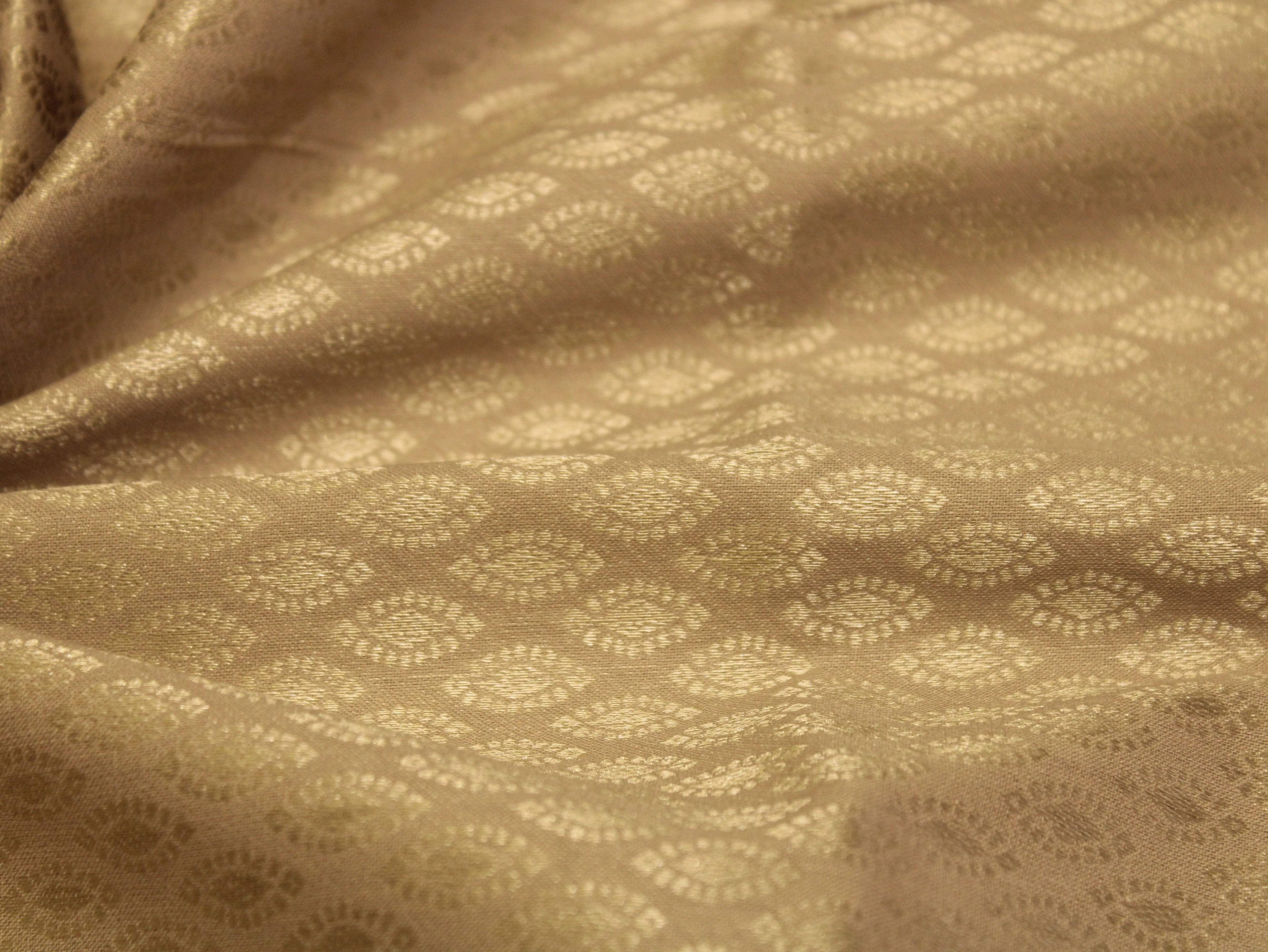 Self Woven Cotton Fabric - Light Khaki - M'Foks