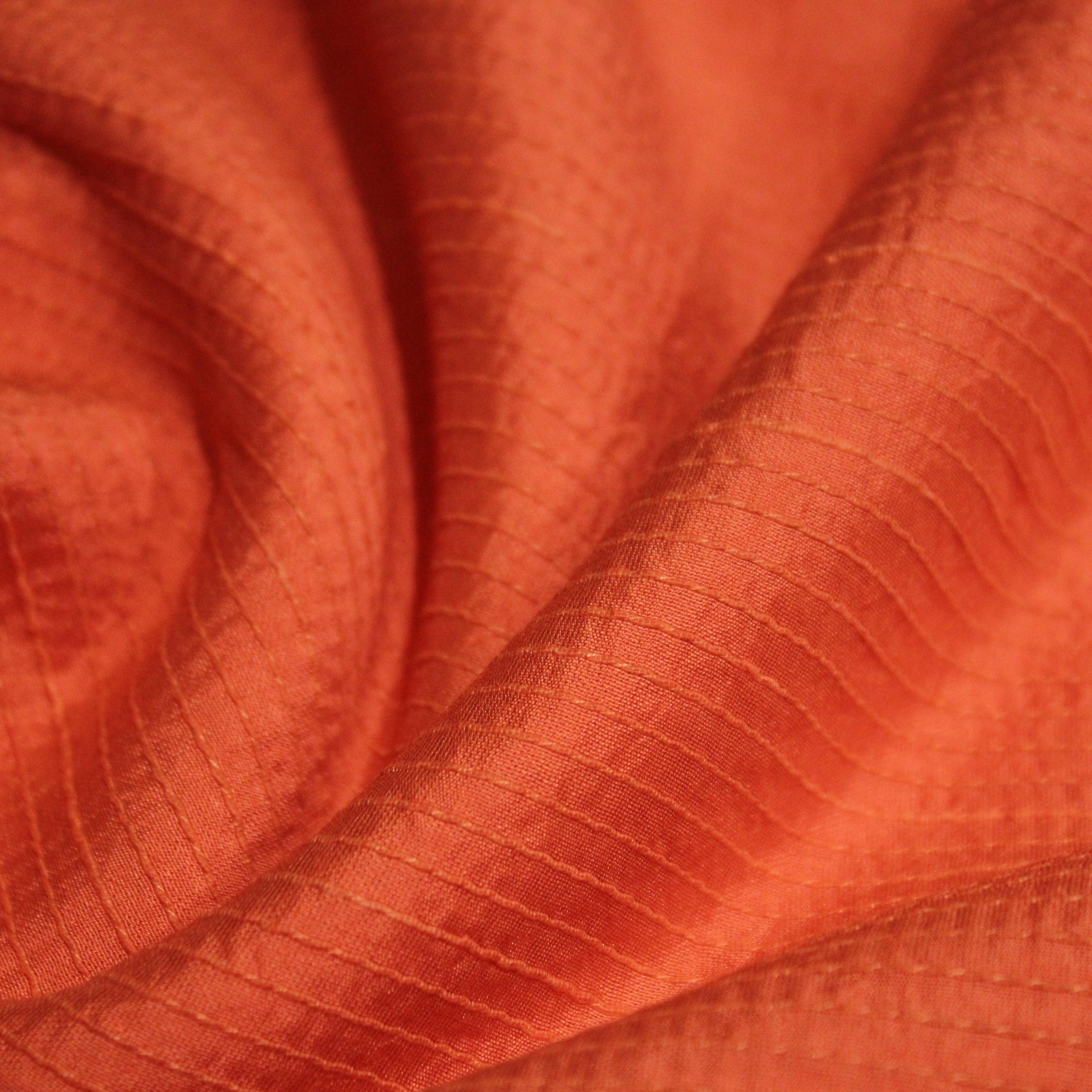 Silken Self Woven Fabric - Peach - M'Foks