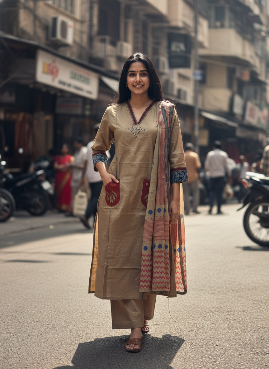 Thick Premium Cotton A-line Suit Set