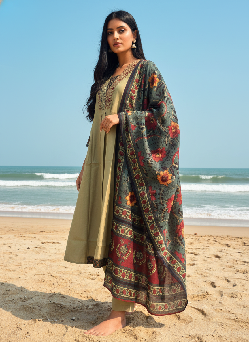 Premium Tissue Silk A-line Suit Set