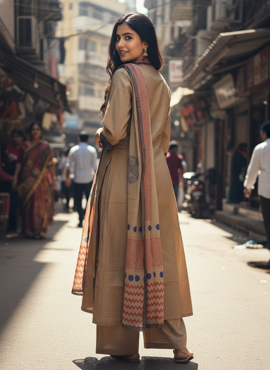 Thick Premium Cotton A-line Suit Set