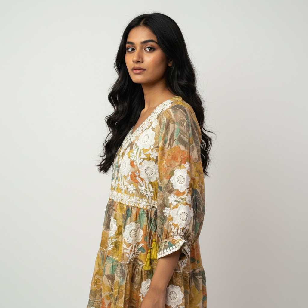 Pure Mal Cotton Printed Short Tunic Kurti