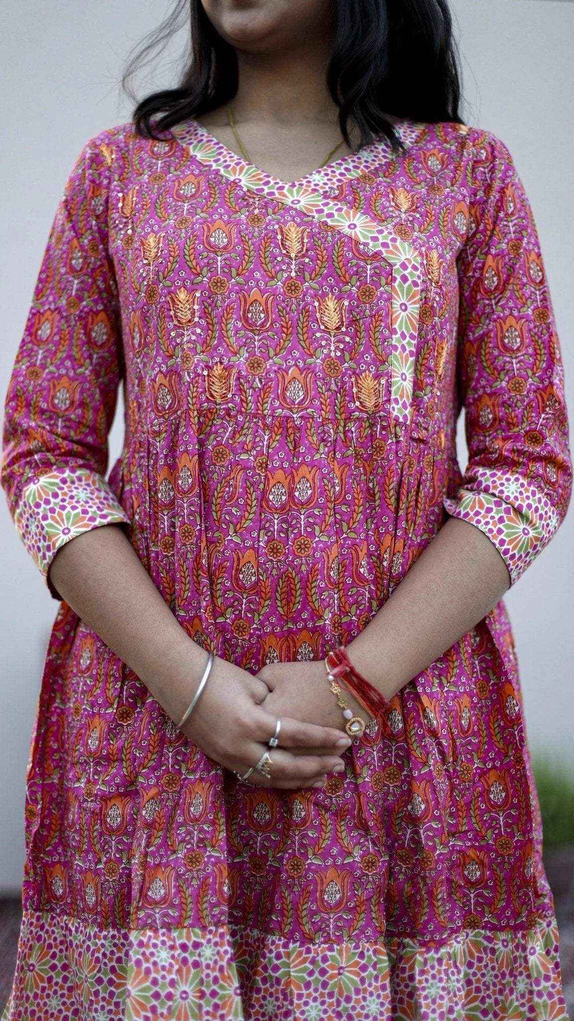 Cotton Peplum Kurta With Cotton Pocket Pant