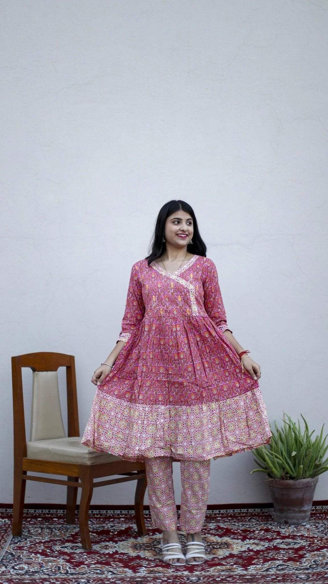 Cotton Peplum Kurta With Cotton Pocket Pant - M'Foks