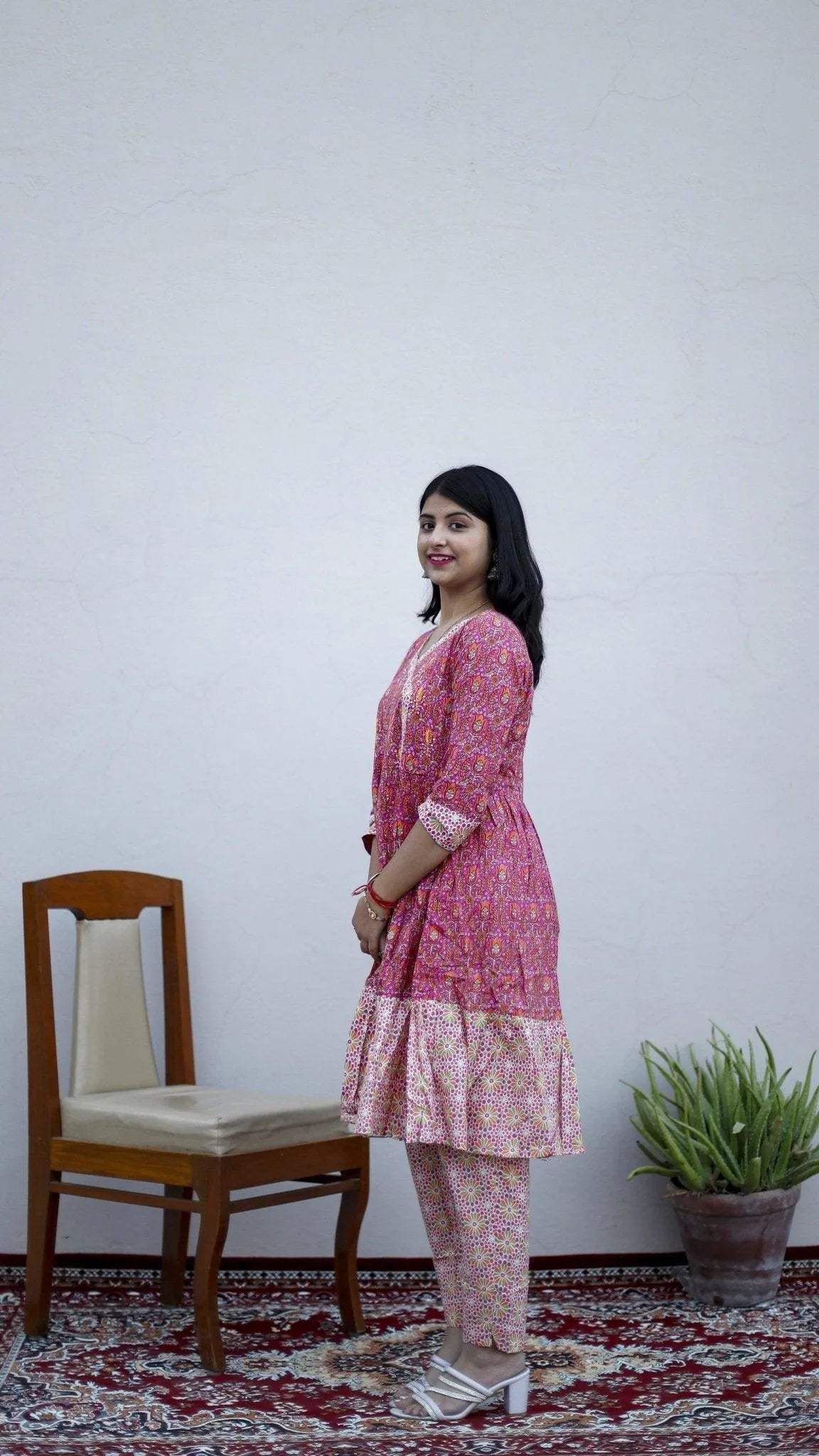 Cotton Peplum Kurta With Cotton Pocket Pant - M'Foks