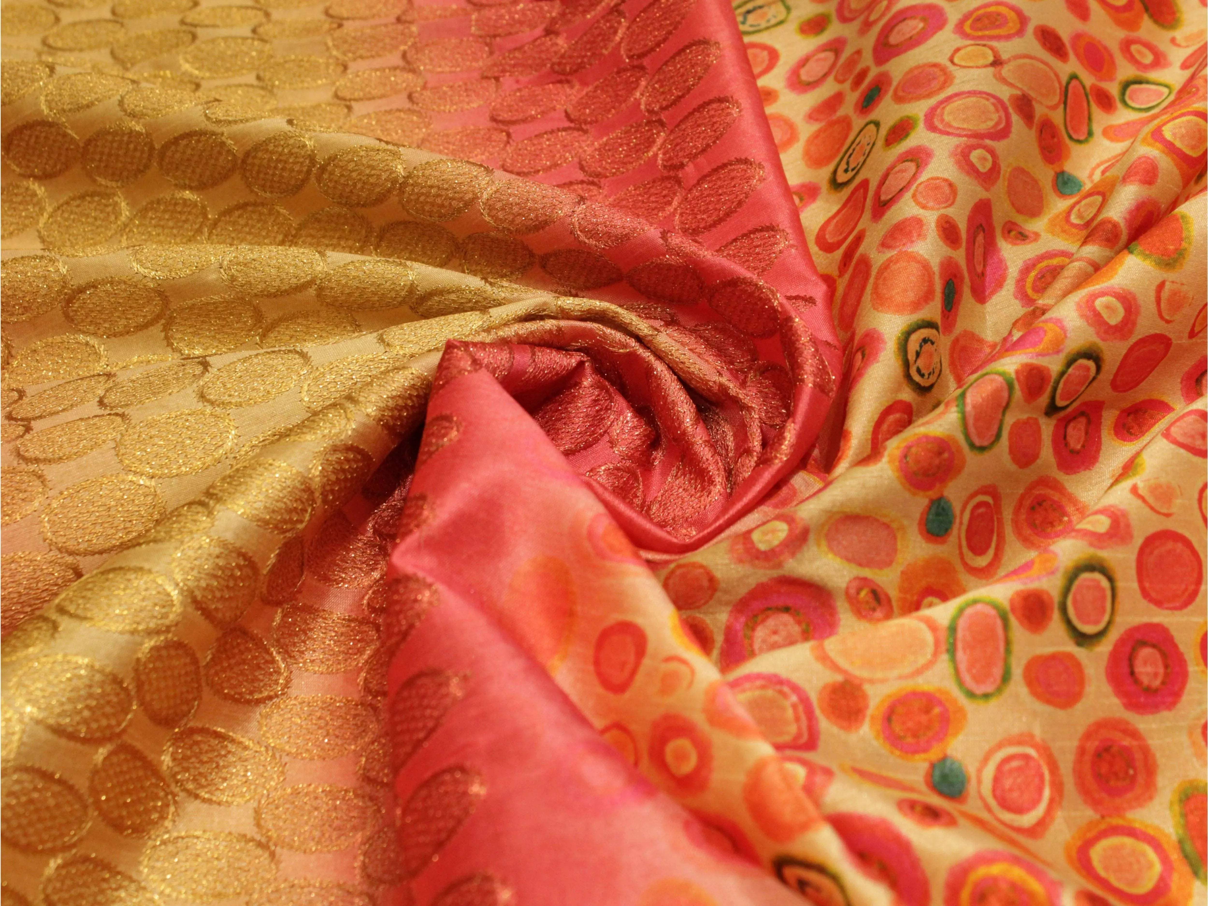 Fine Silk Digital Print Panel Work Fabric - M'Foks