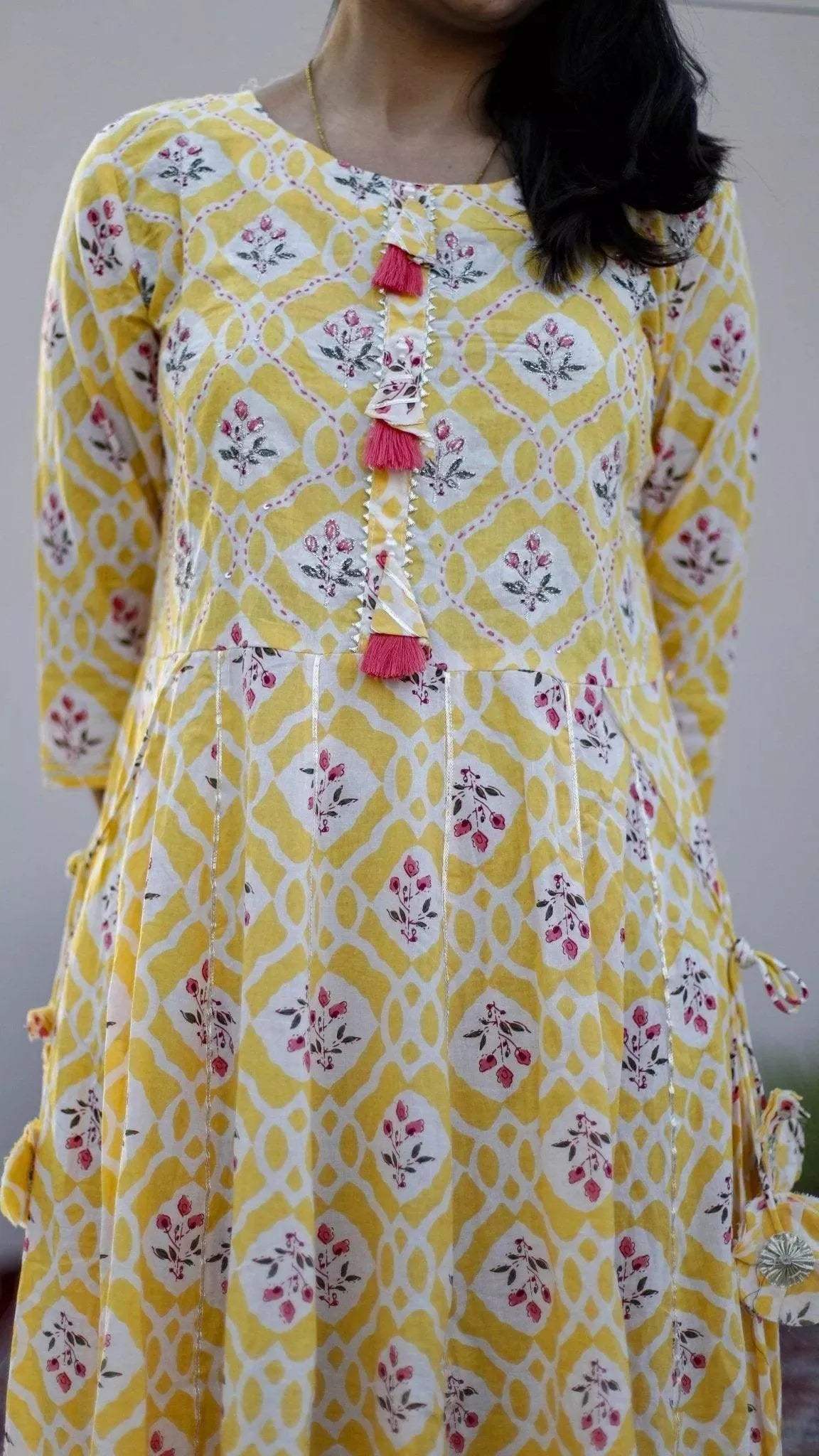 Mul Mul Cotton One Piece Gown - Yellow - M'Foks