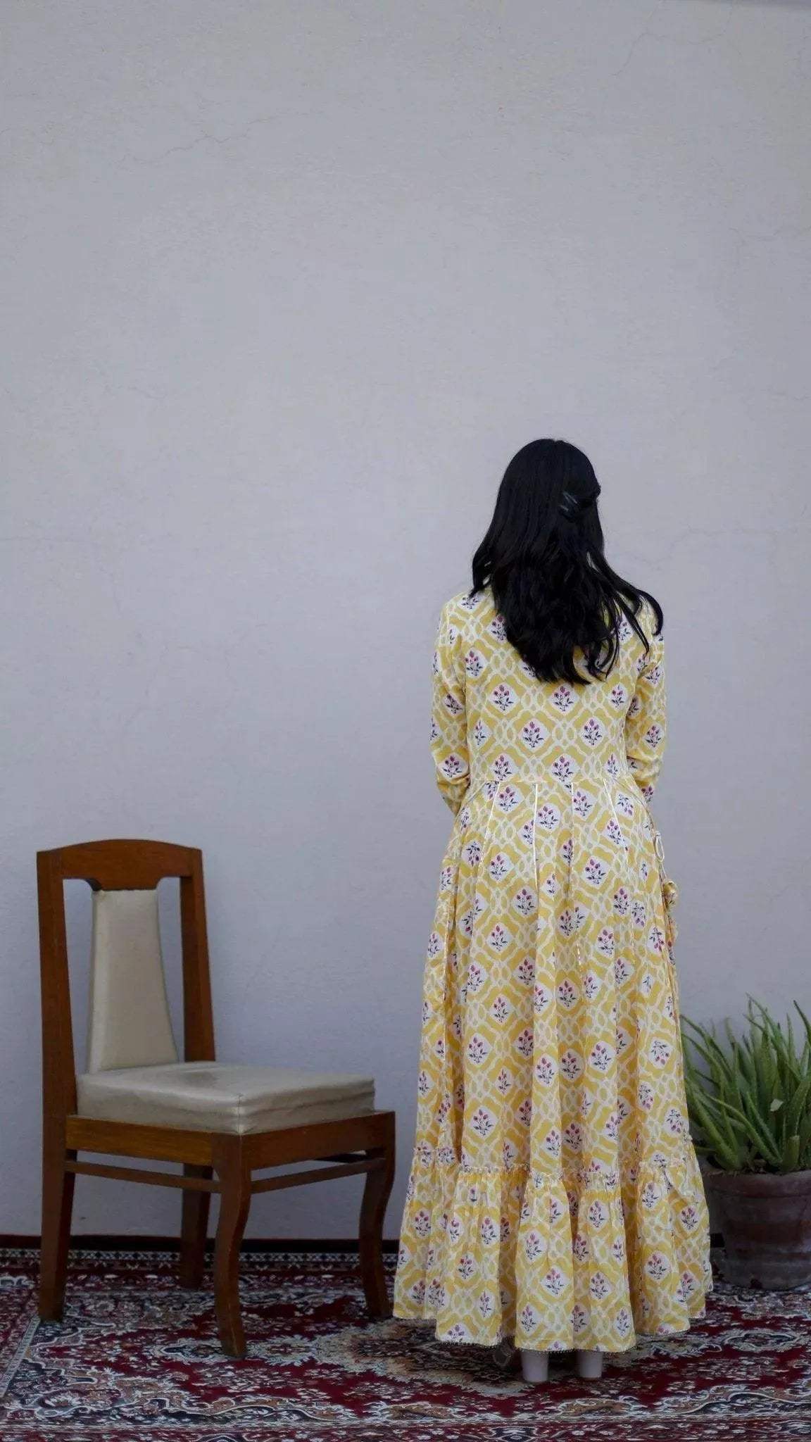 Mul Mul Cotton One Piece Gown - Yellow - M'Foks