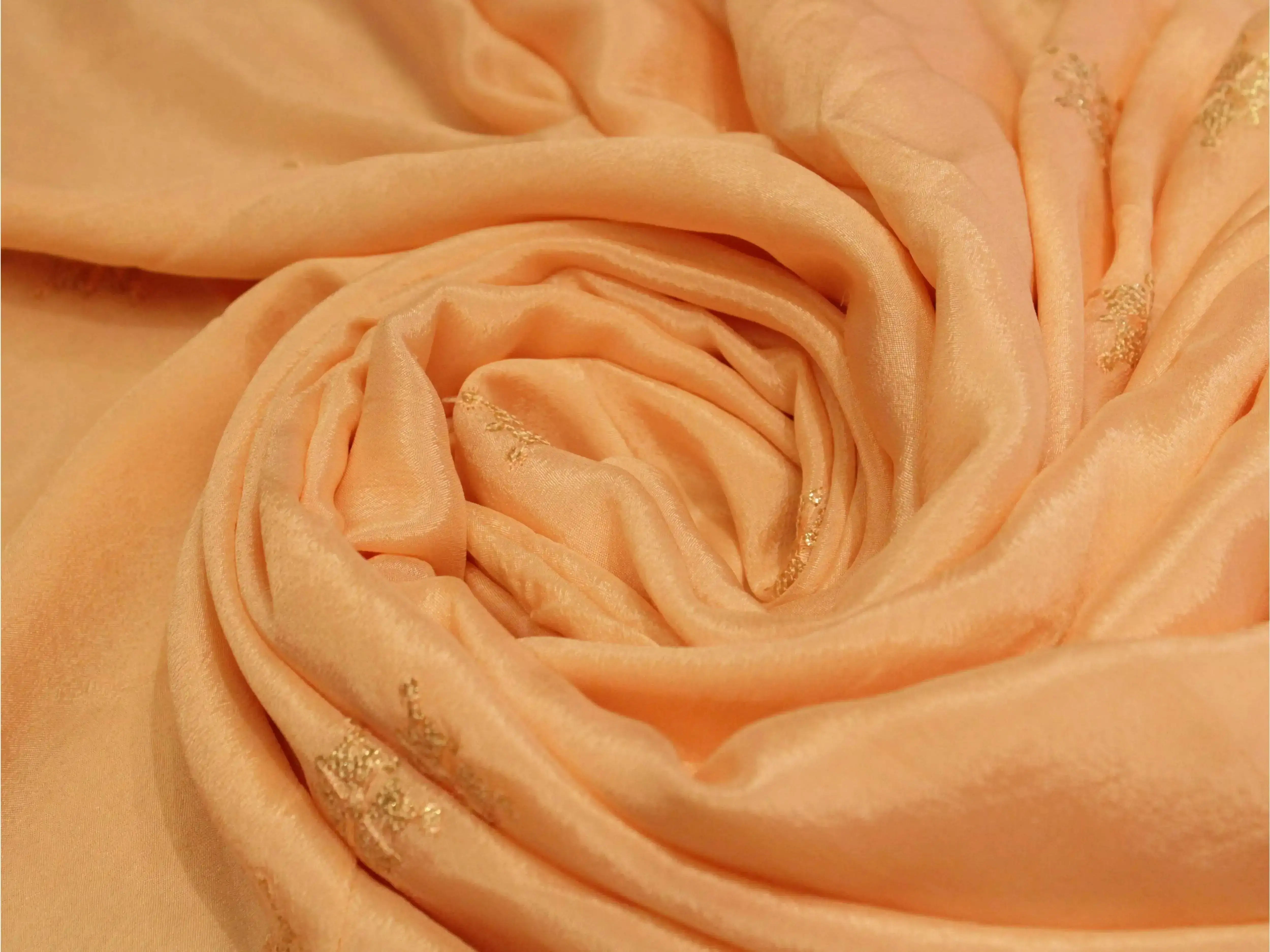 Pure Chinon Minimal Buti Work Fabric - Water Peach - M'Foks