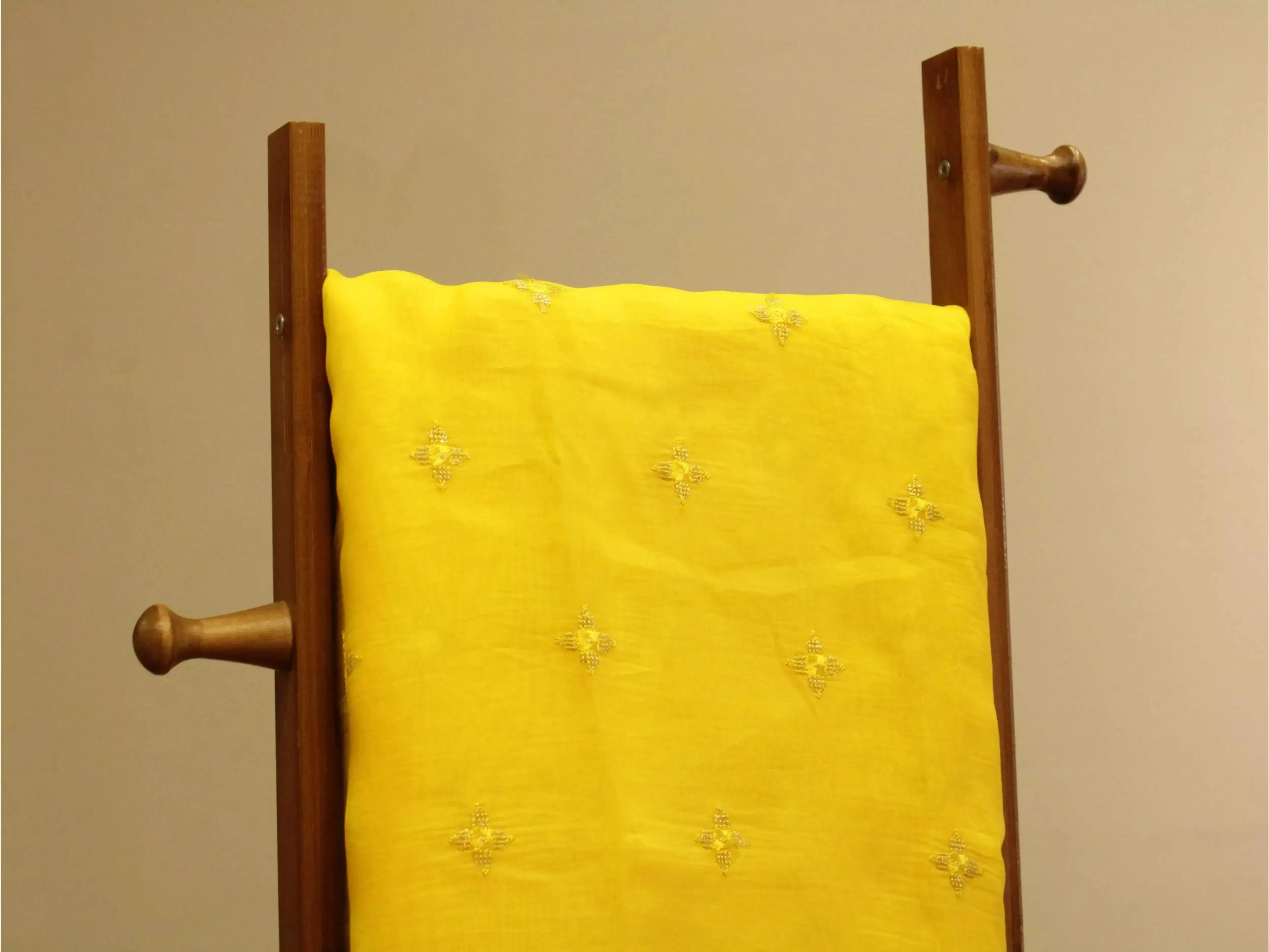 Pure Chinon Minimal Buti Work Fabric - Yellow - M'Foks