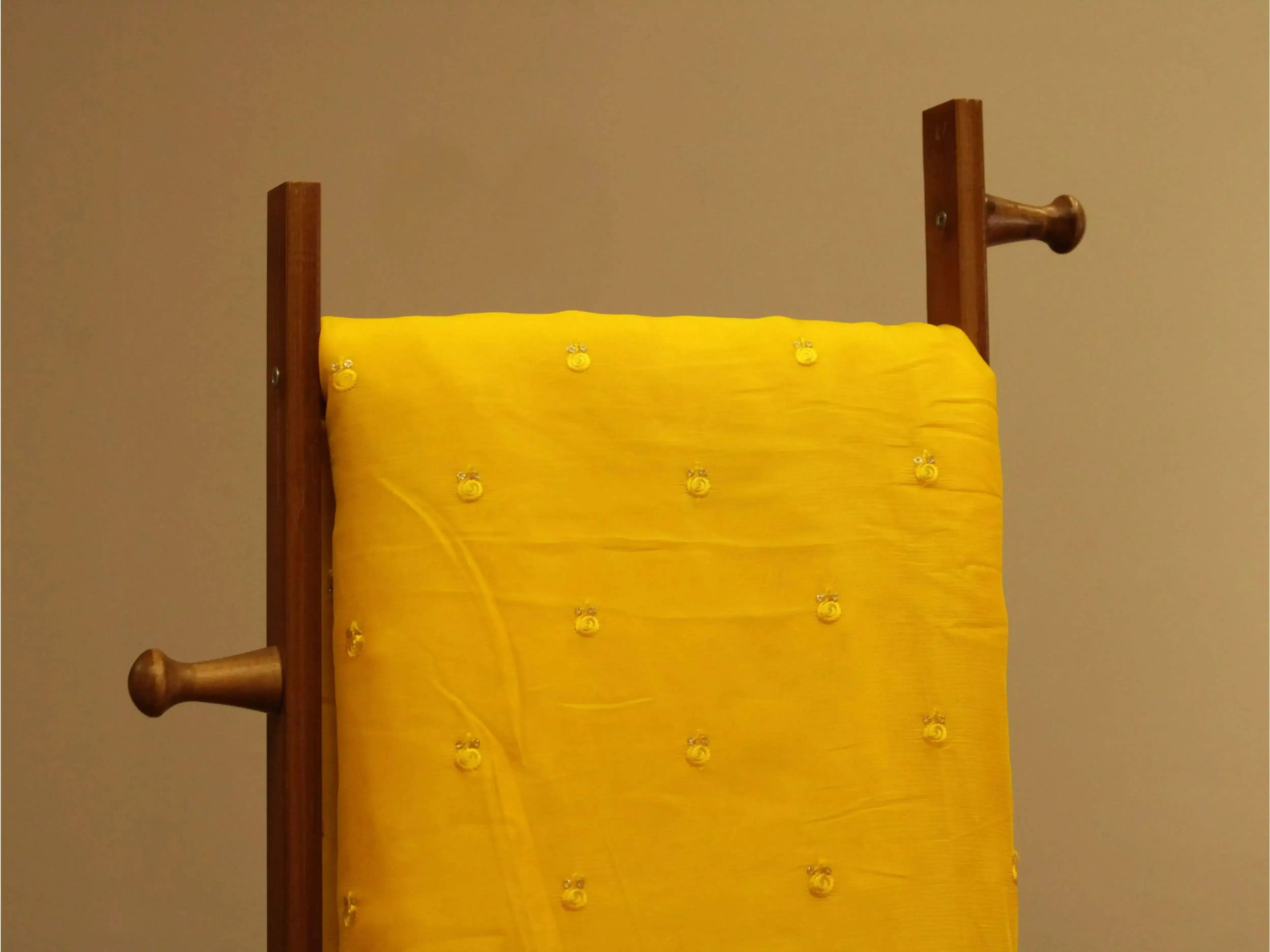 Pure Chinon Minimal Buti Work Fabric - Yellow - M'Foks