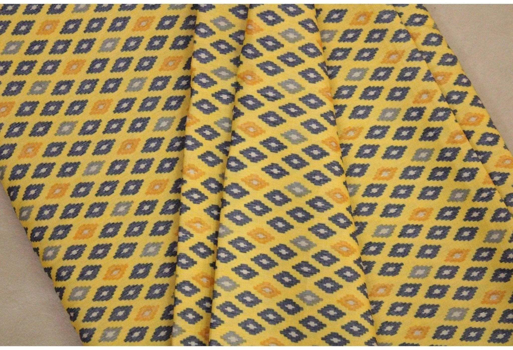 Self Buti Pattern Capsule Rayon Fabric - Yellow - M'Foks